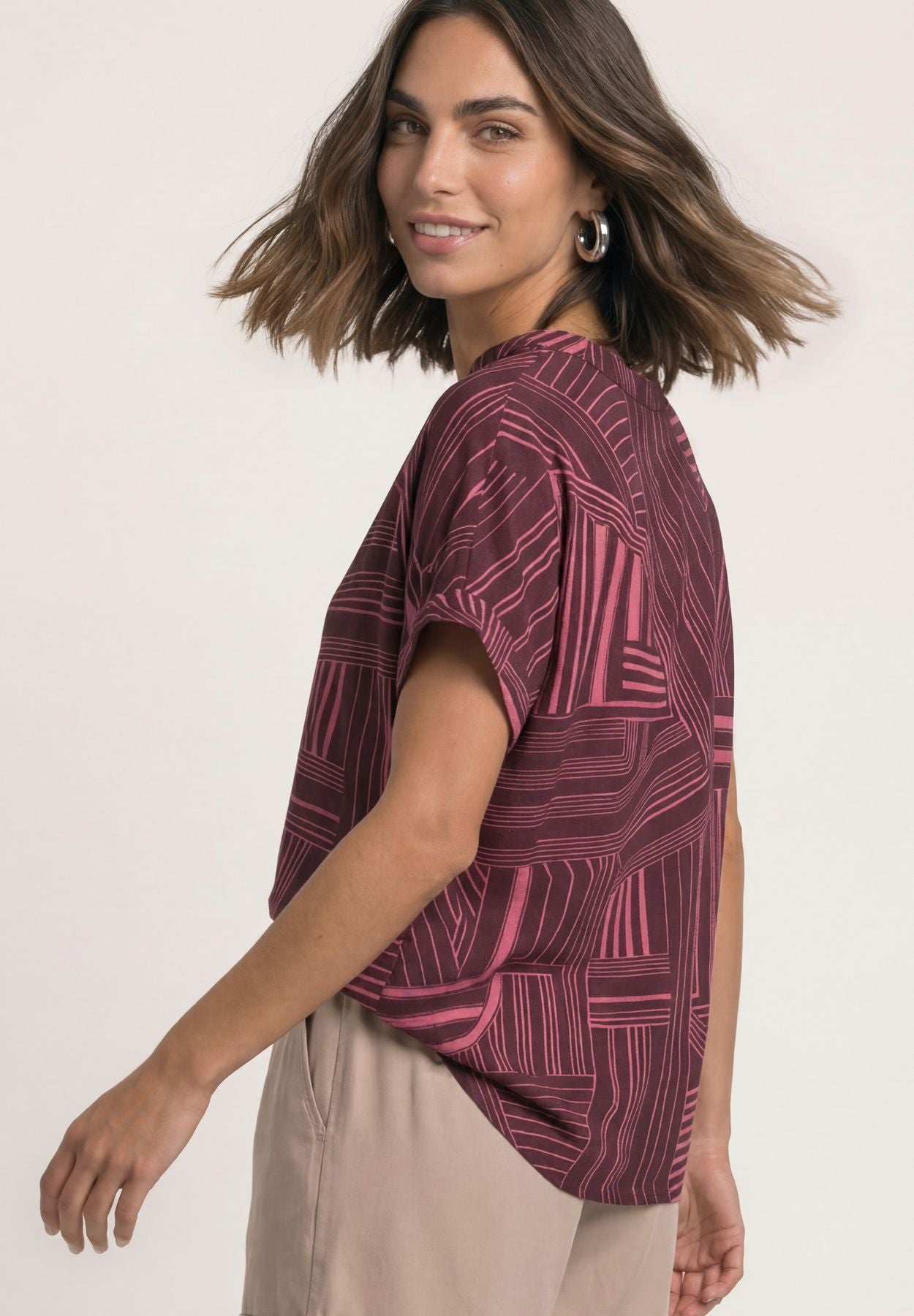 Dropped Shoulder Shirt mit Split Neck
