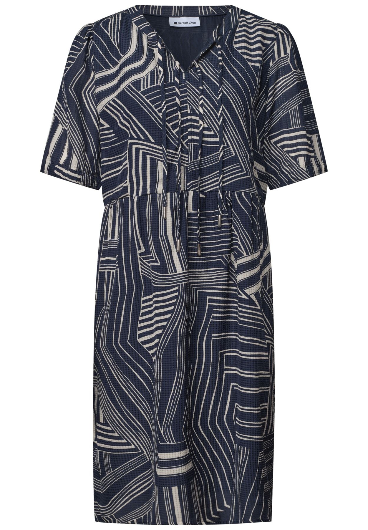 Knielanges Kleid mit Bänderdetail