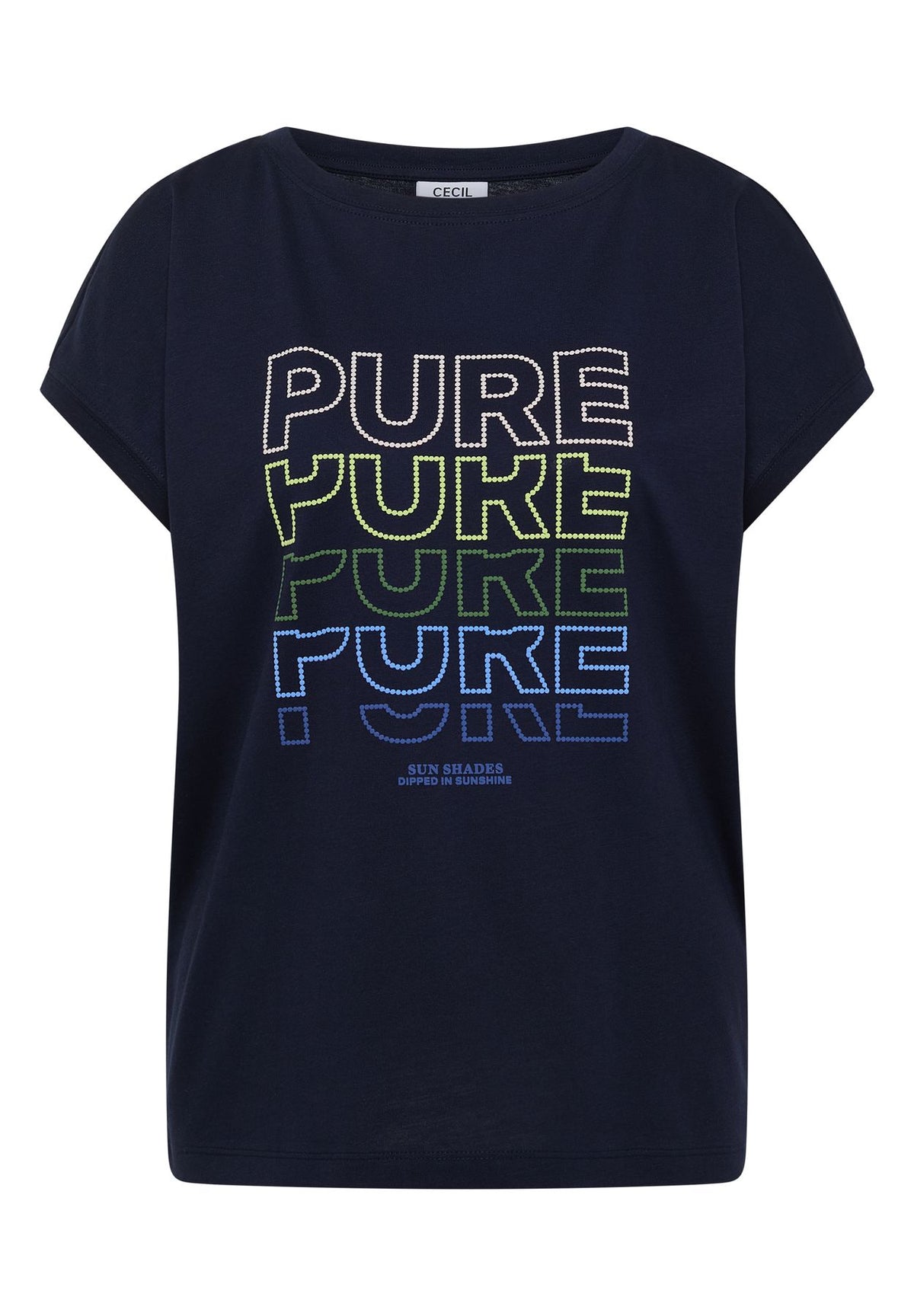 T-Shirt mit Boat Neck und Frontprint