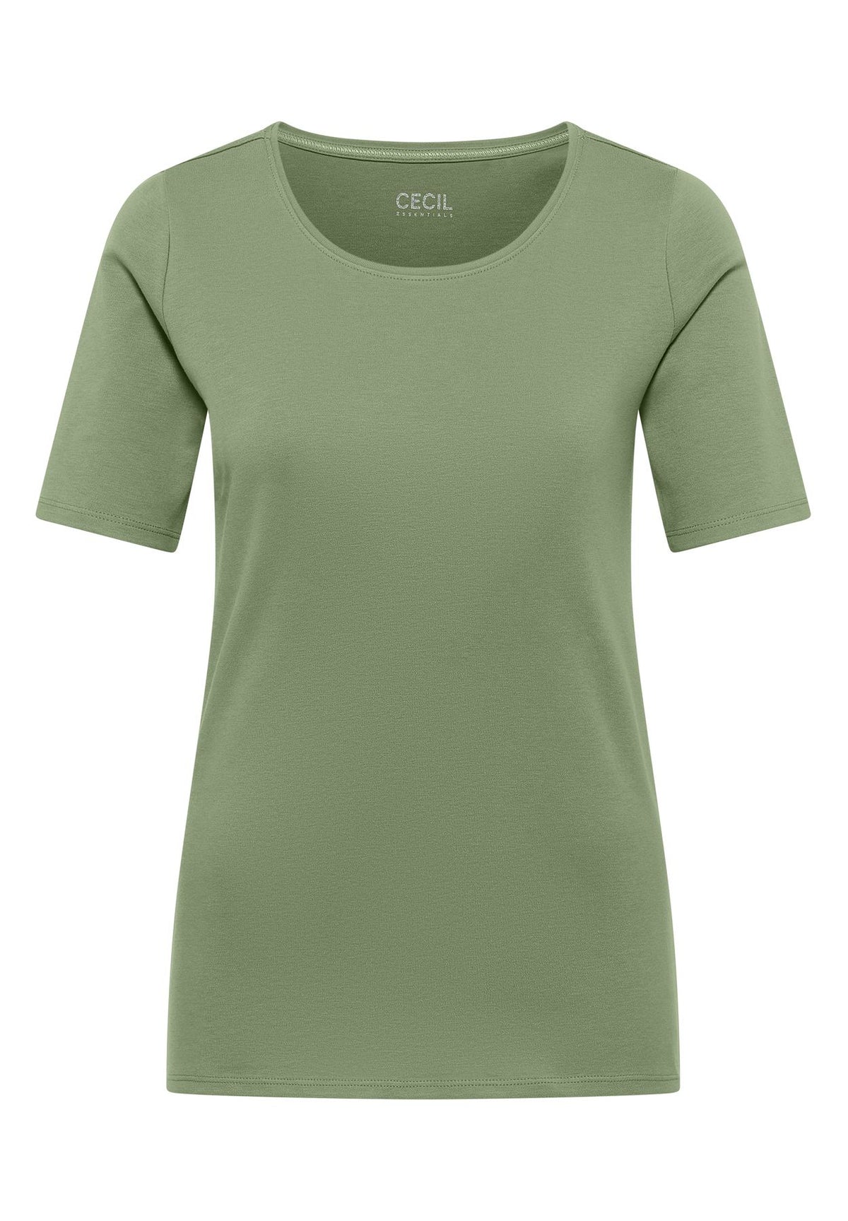 Basic T-Shirt mit Rundhals in Unifarbe