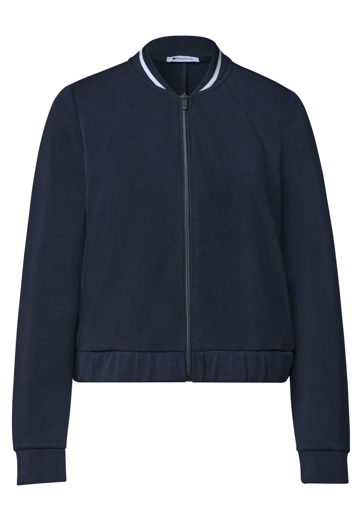 Langarm Jacke im Silk-Look mit Zipper