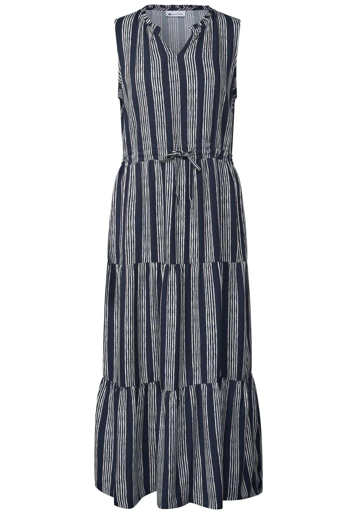 Maxikleid Mit Volants und Print