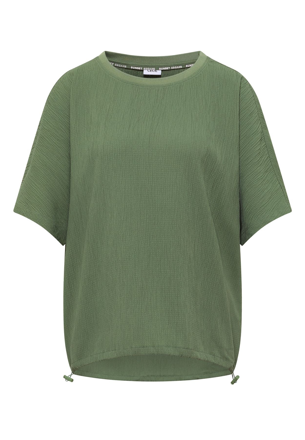 Dropped Shoulder Blusenshirt in Unifarbe