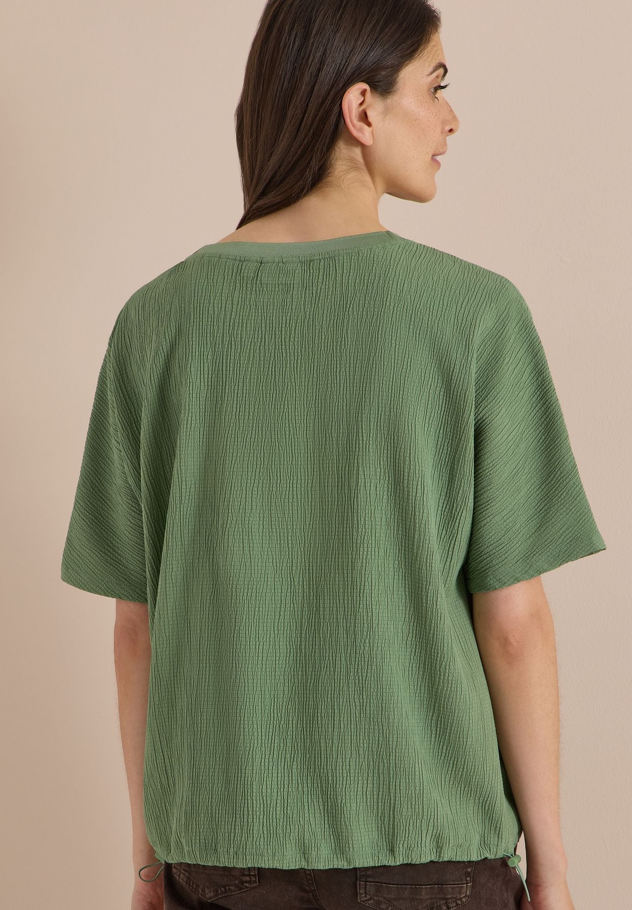 Dropped Shoulder Blusenshirt in Unifarbe
