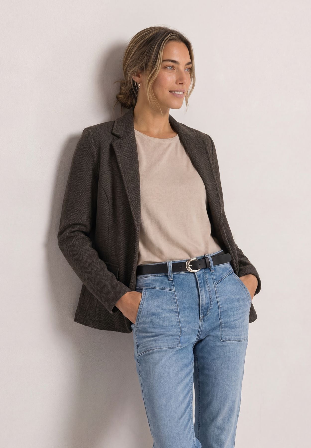 Basic Blazer mit Reverskragen und Dessin