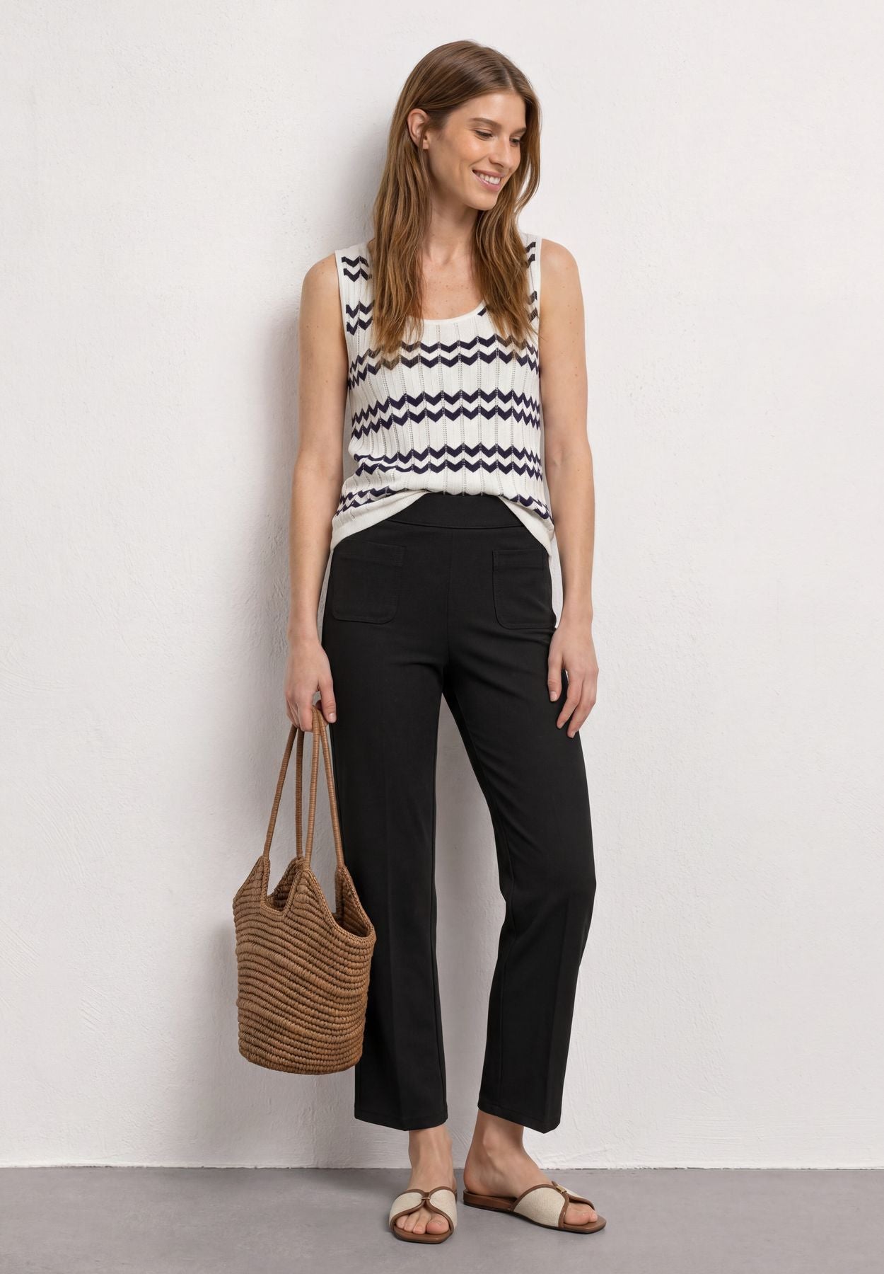 High Waist Straight Leg Hose im Casual Fit