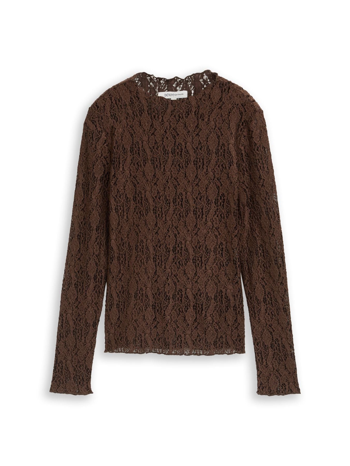 Slim Fit Langarmshirt aus Spitze
