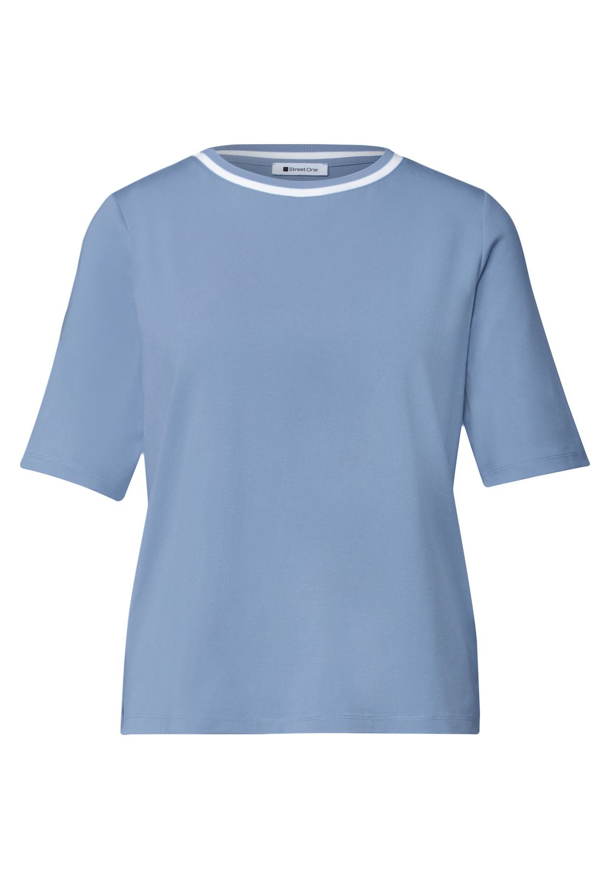 T-Shirt mit Rundhals und Kontrastdetail