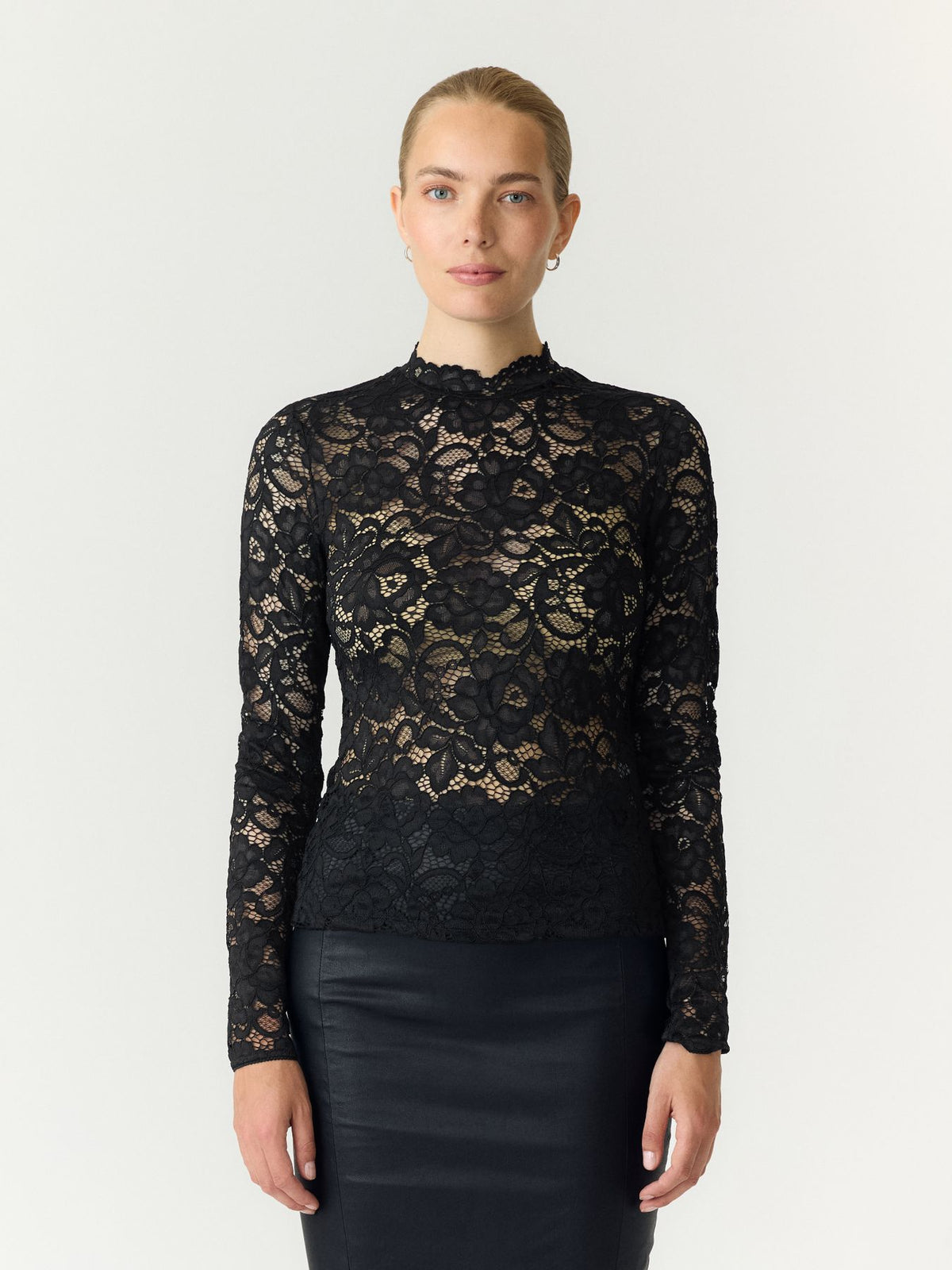 YASLACEY LS LACE TOP S. NOOS