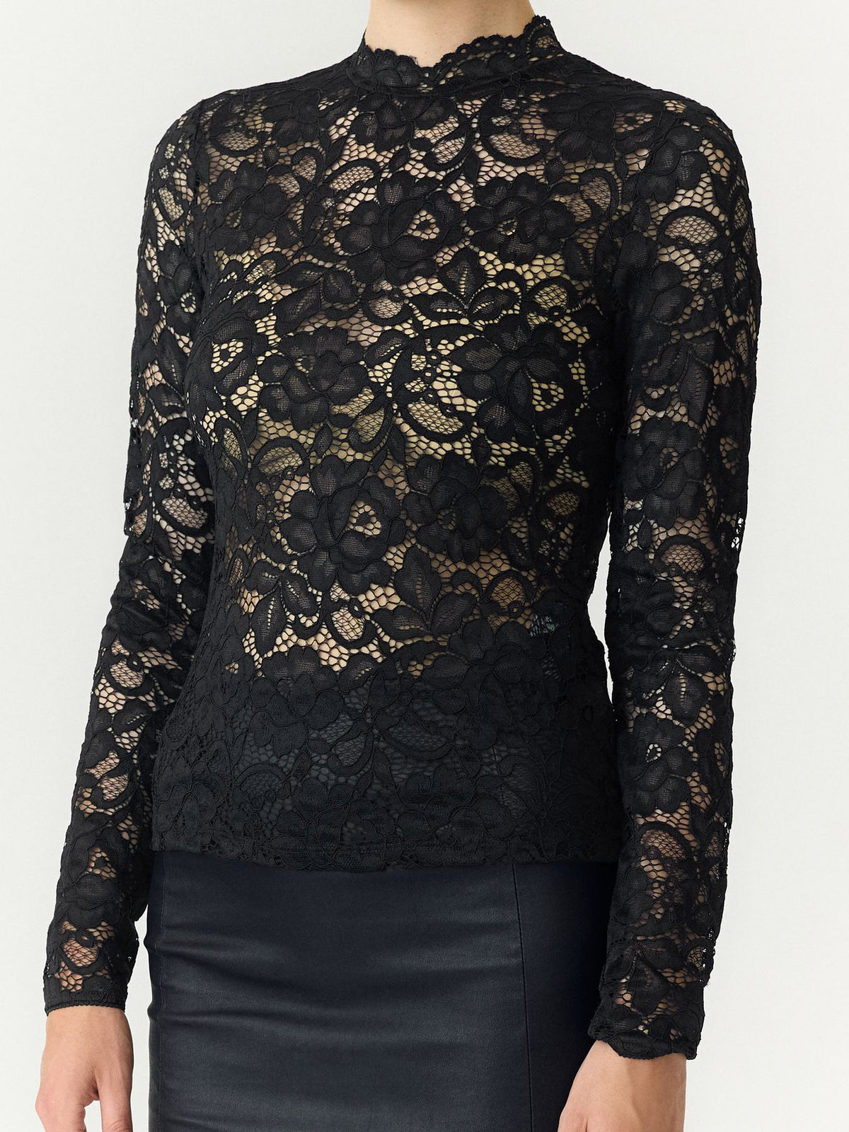 YASLACEY LS LACE TOP S. NOOS