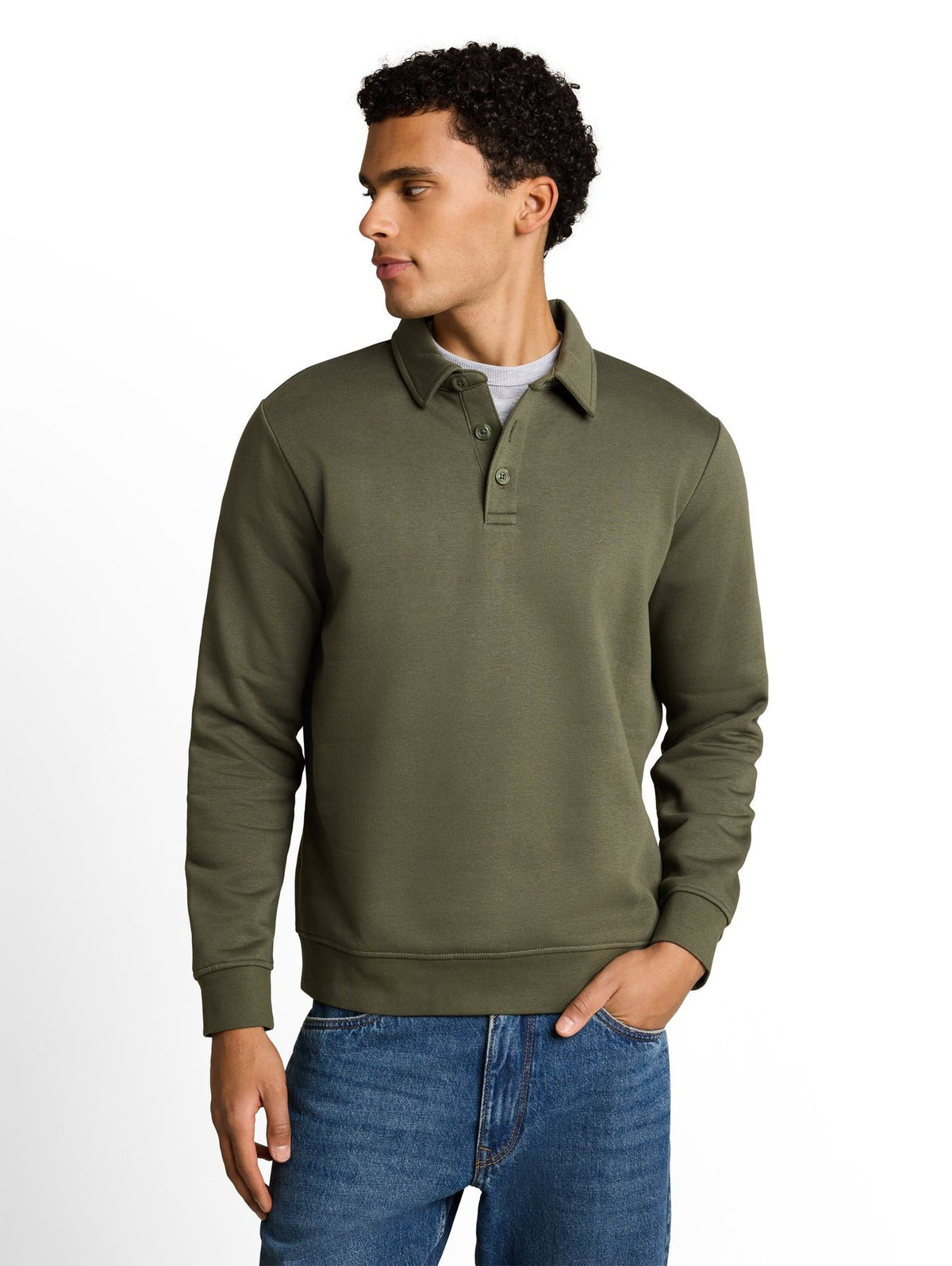 Sweatshirt mit Polokragen