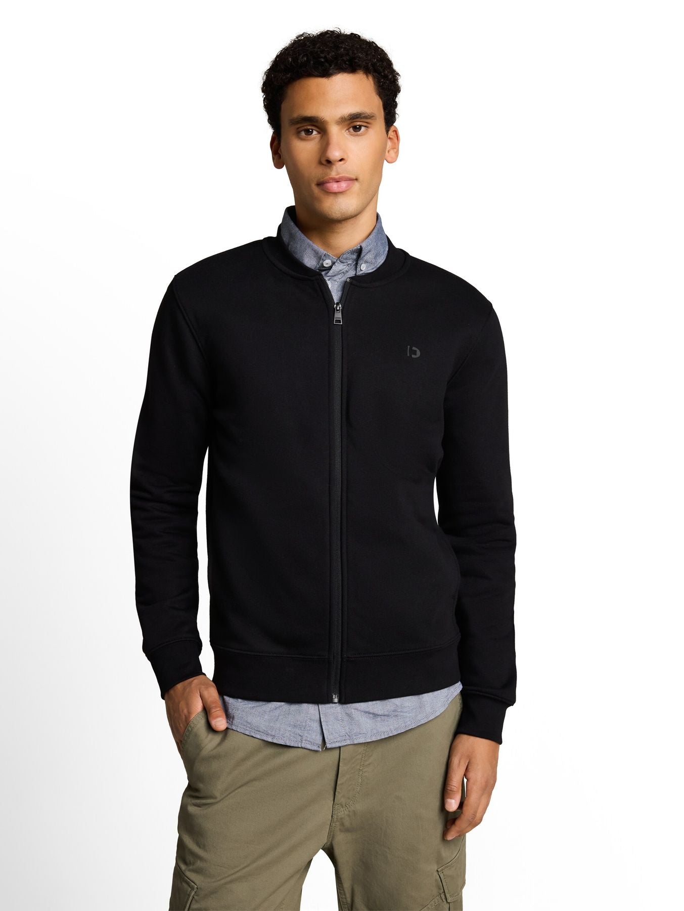 Sweatjacke mit Bomberkragen