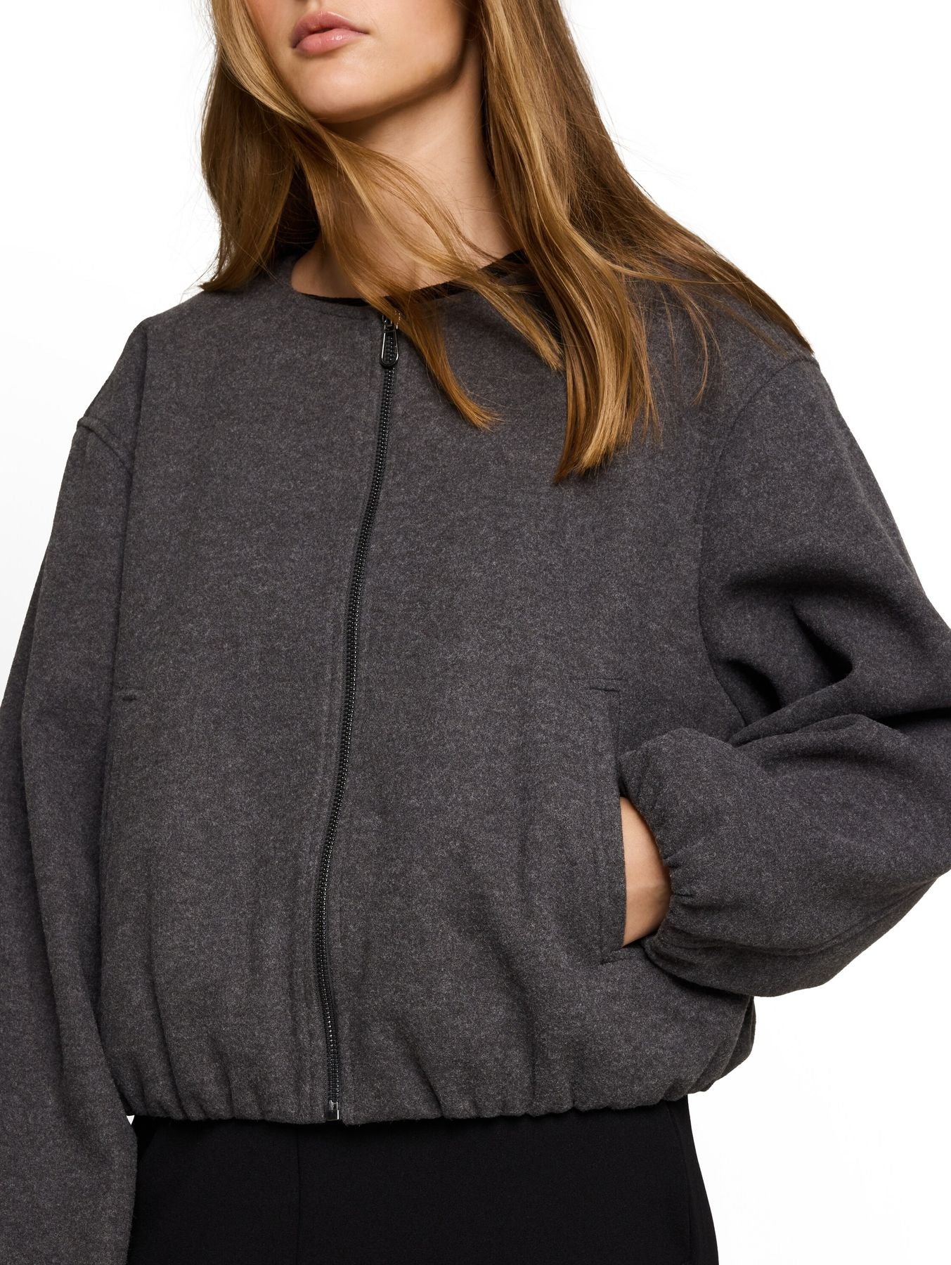 Blouson Jacke in Melange-Optik