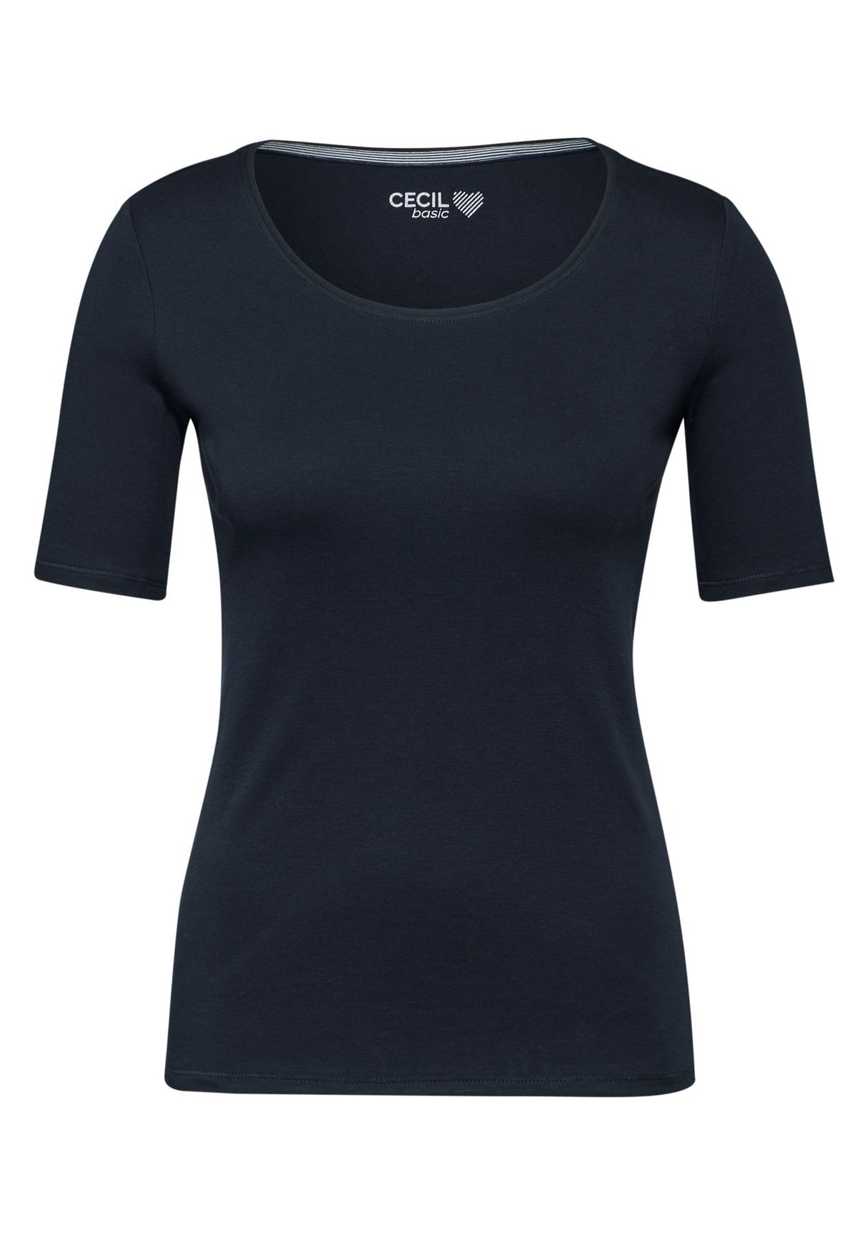 Basic T-Shirt mit Rundhals in Unifarbe