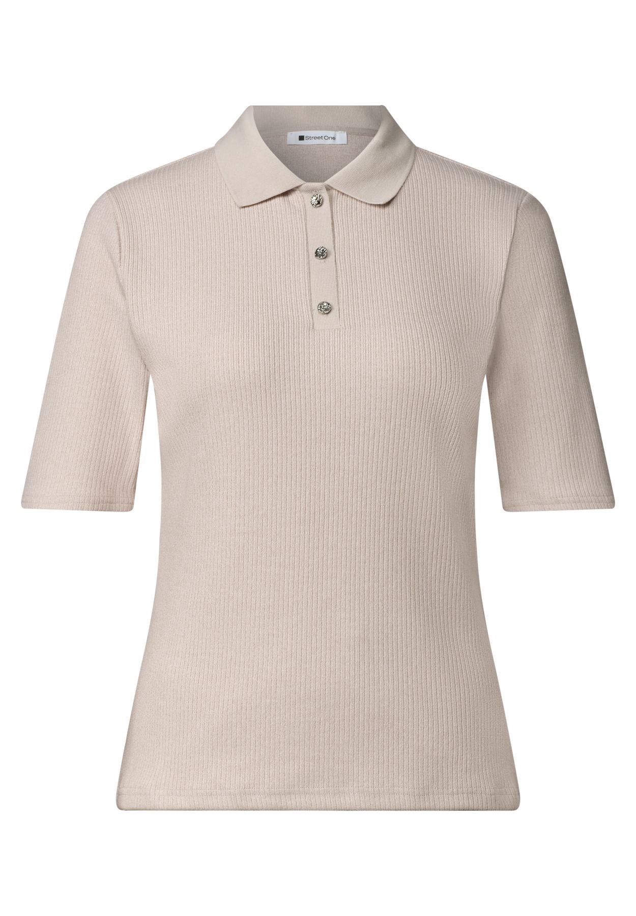 Poloshirt im Strick-Look mit Rippstruktur