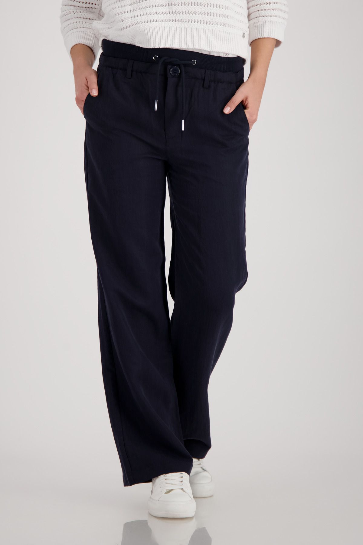 Wide-Leg-Hose mit Bindeband