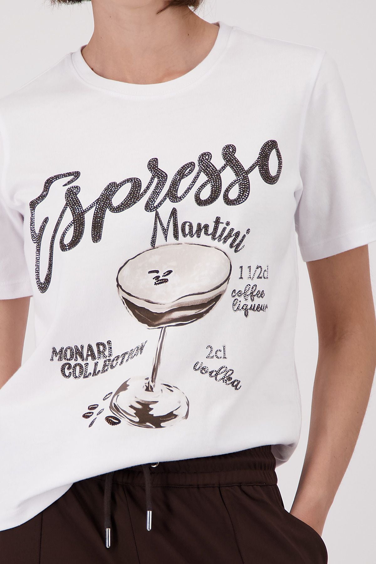 T-Shirt mit Espresso-Print