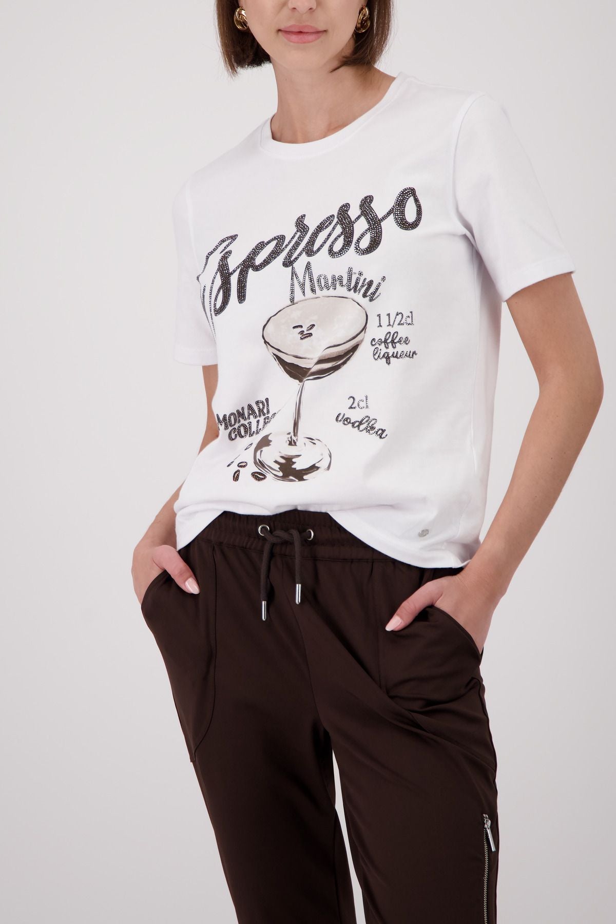 T-Shirt mit Espresso-Print