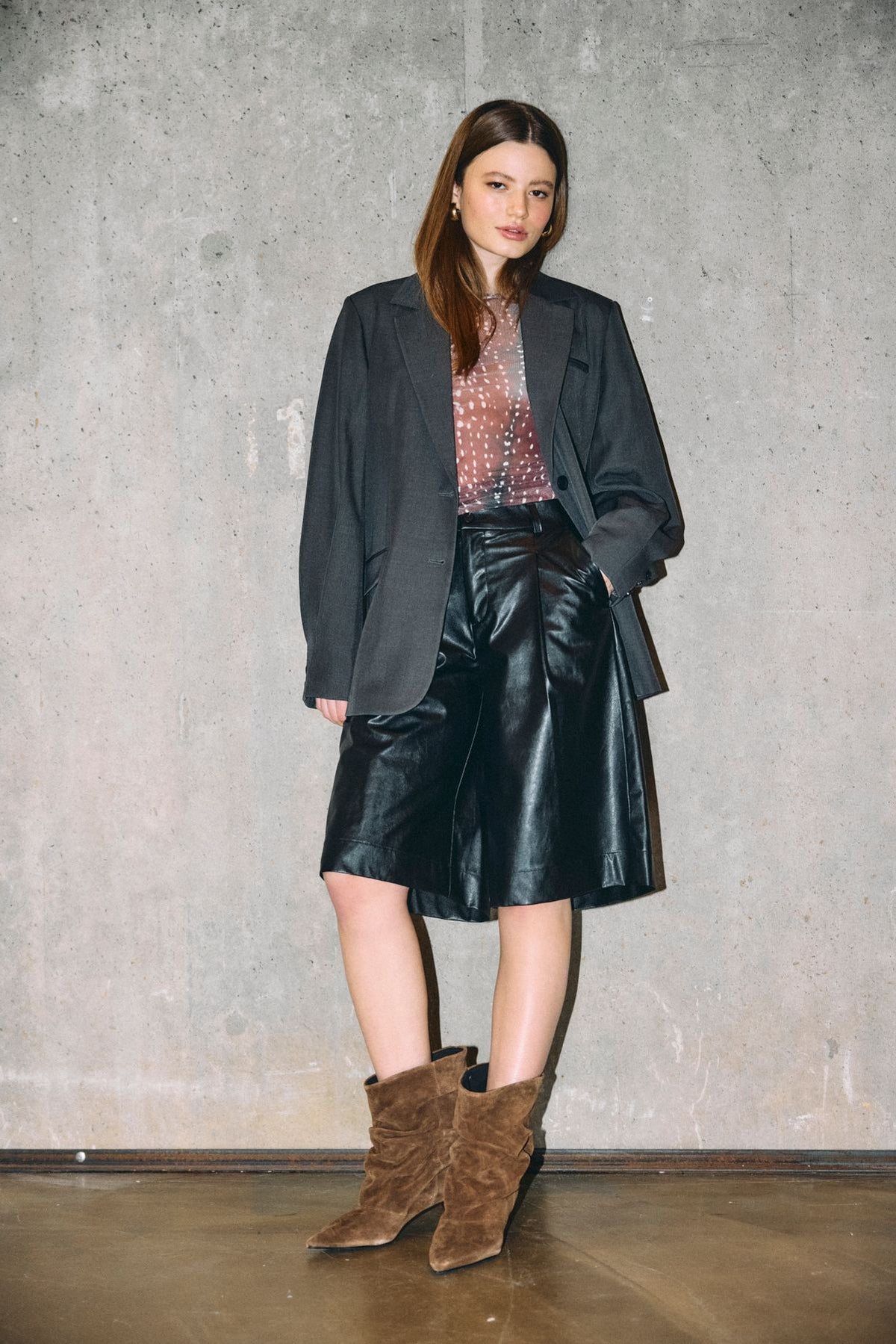 NMDEER L/S RUCHING TOP JRS