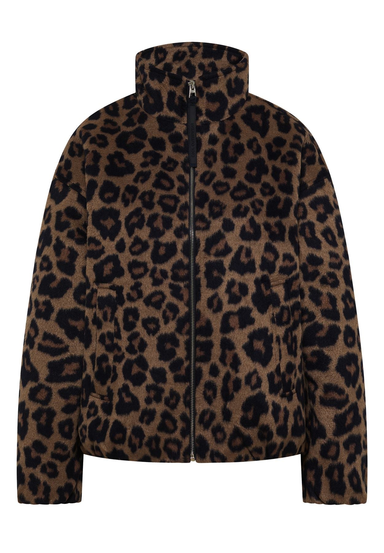 Blouson mit Stehkragen und Leo-Muster