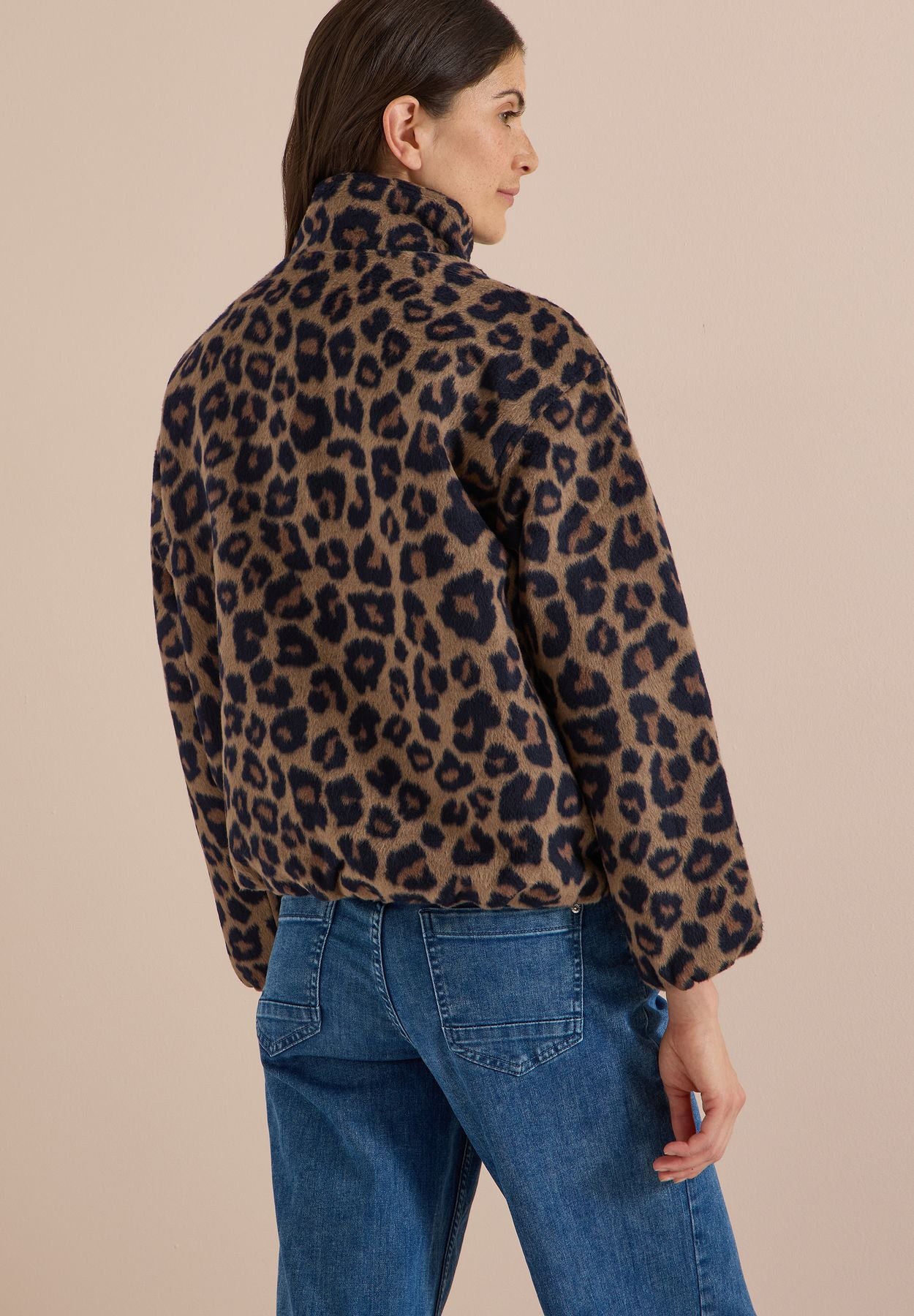 Blouson mit Stehkragen und Leo-Muster
