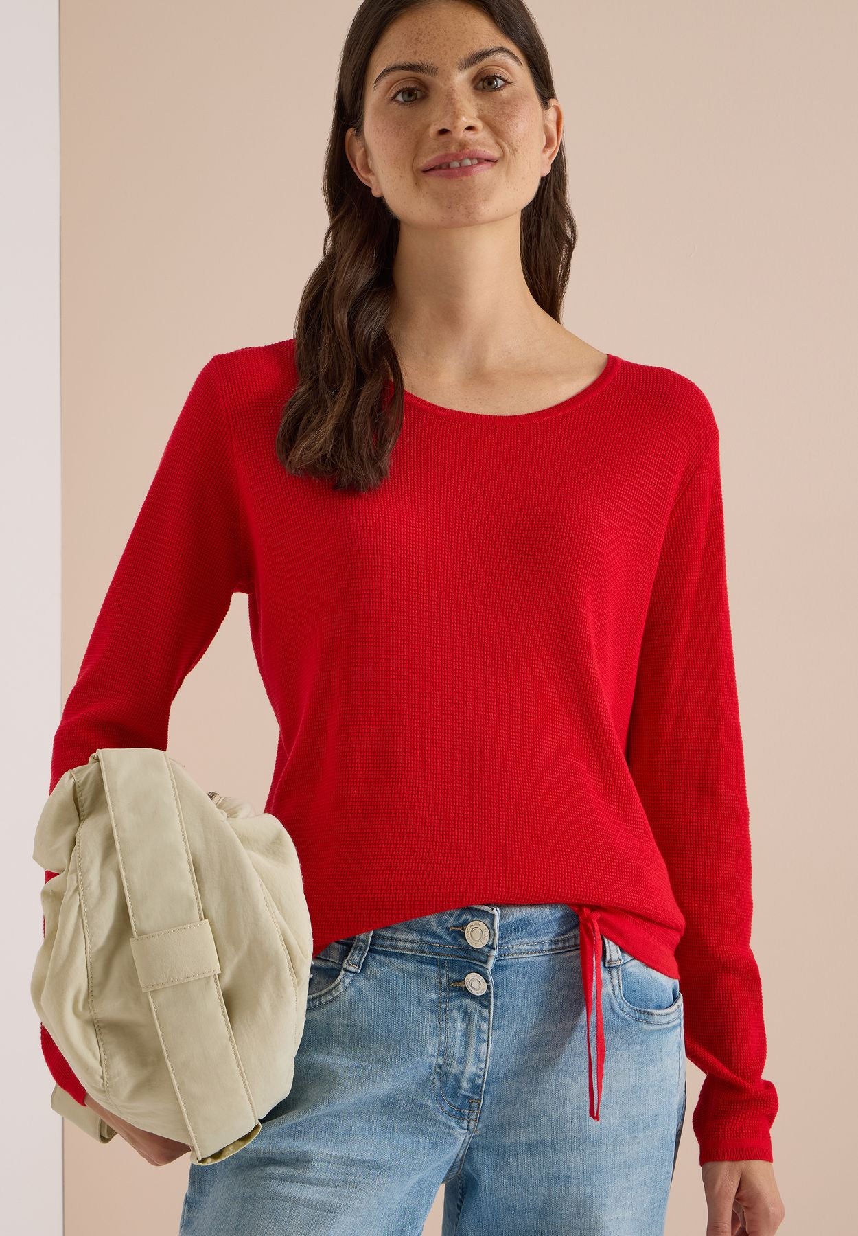 Pullover mit Rundhals und Struktur