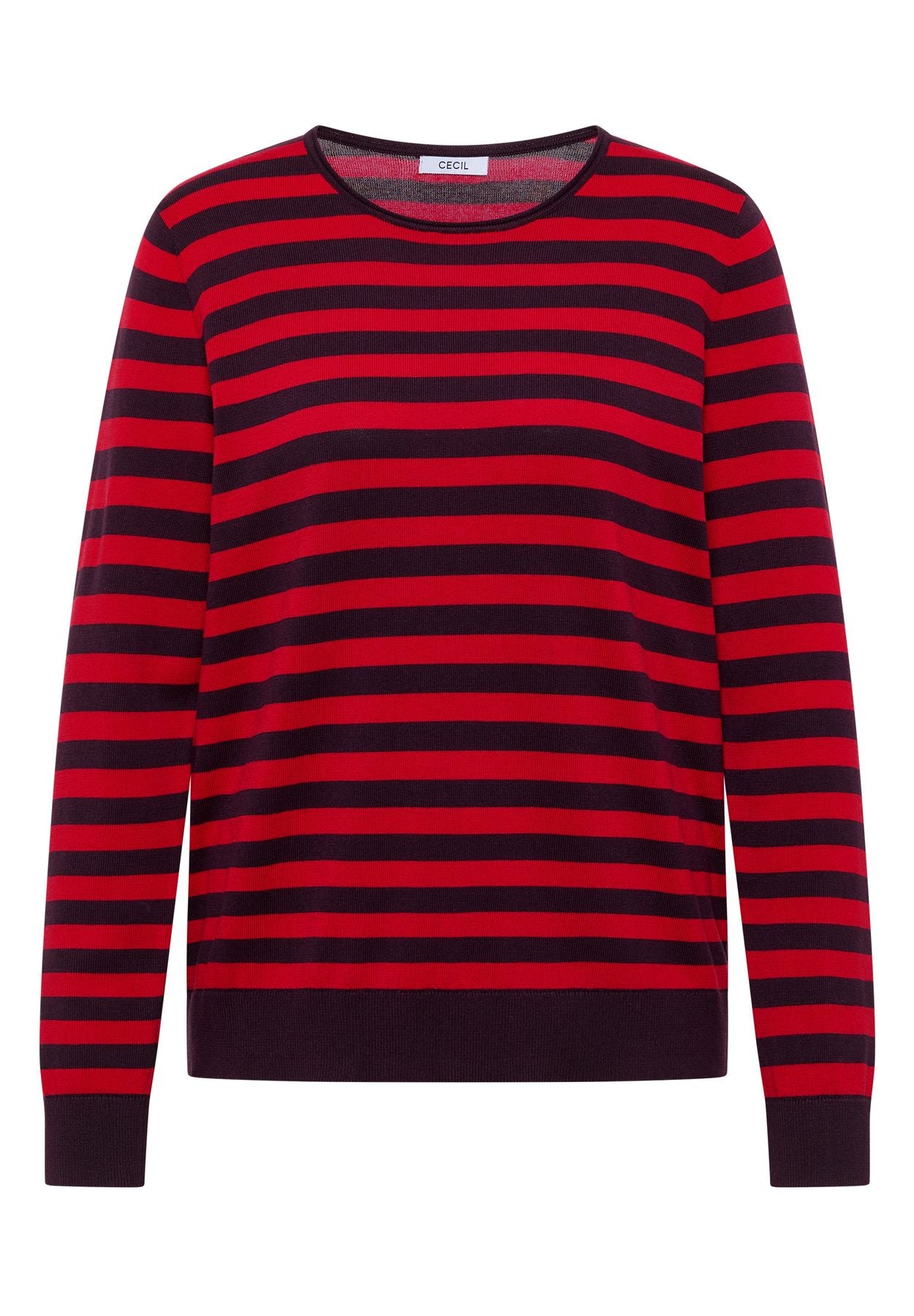 Pullover mit Rundhals und Streifen