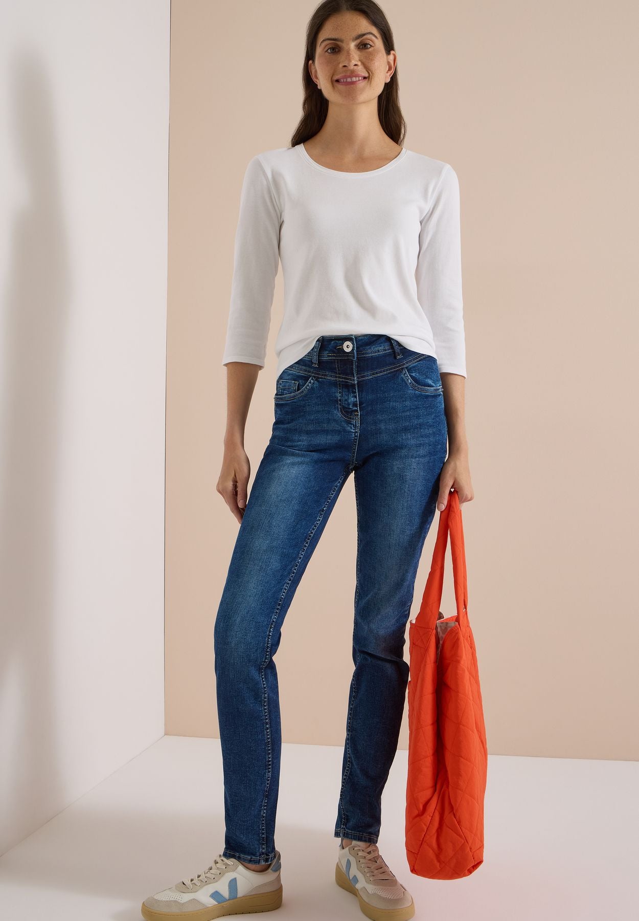 High Waist Slim Leg Jeans im Slim Fit