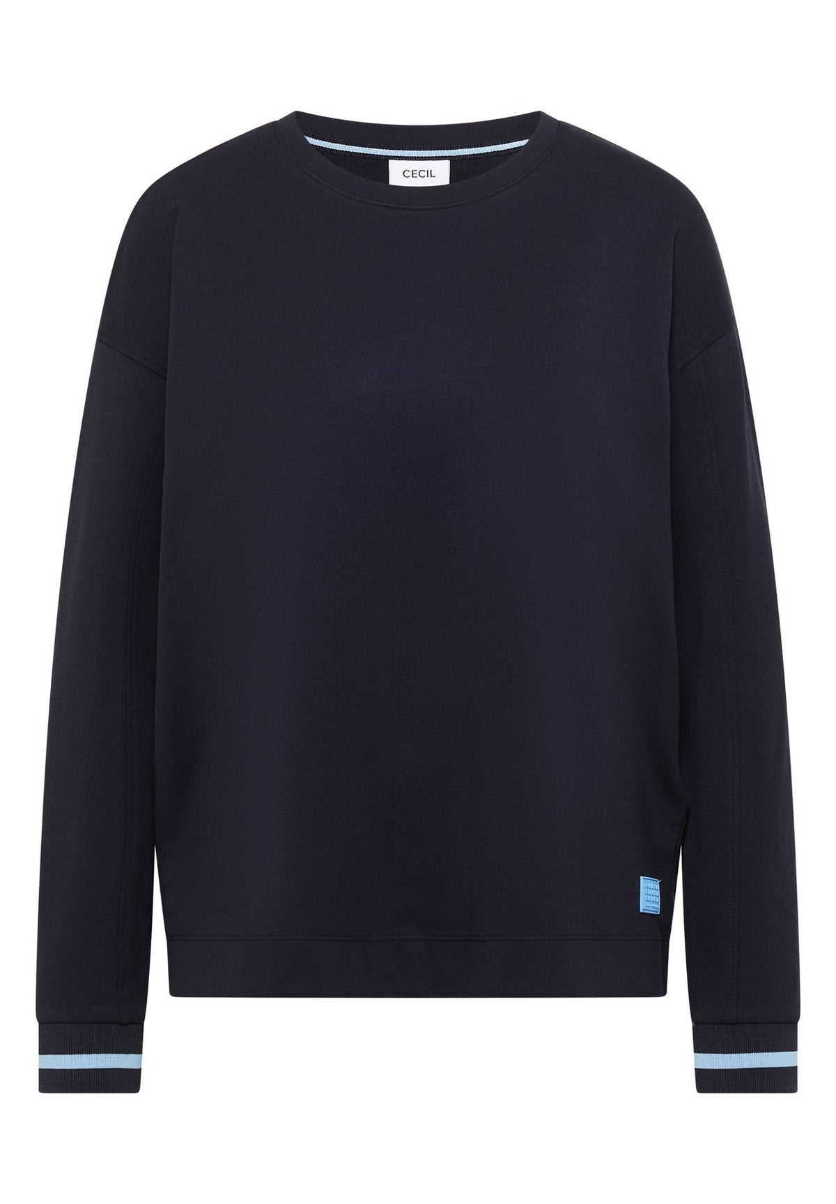 Langarm Shirt mit Rundhals und Streifendetail