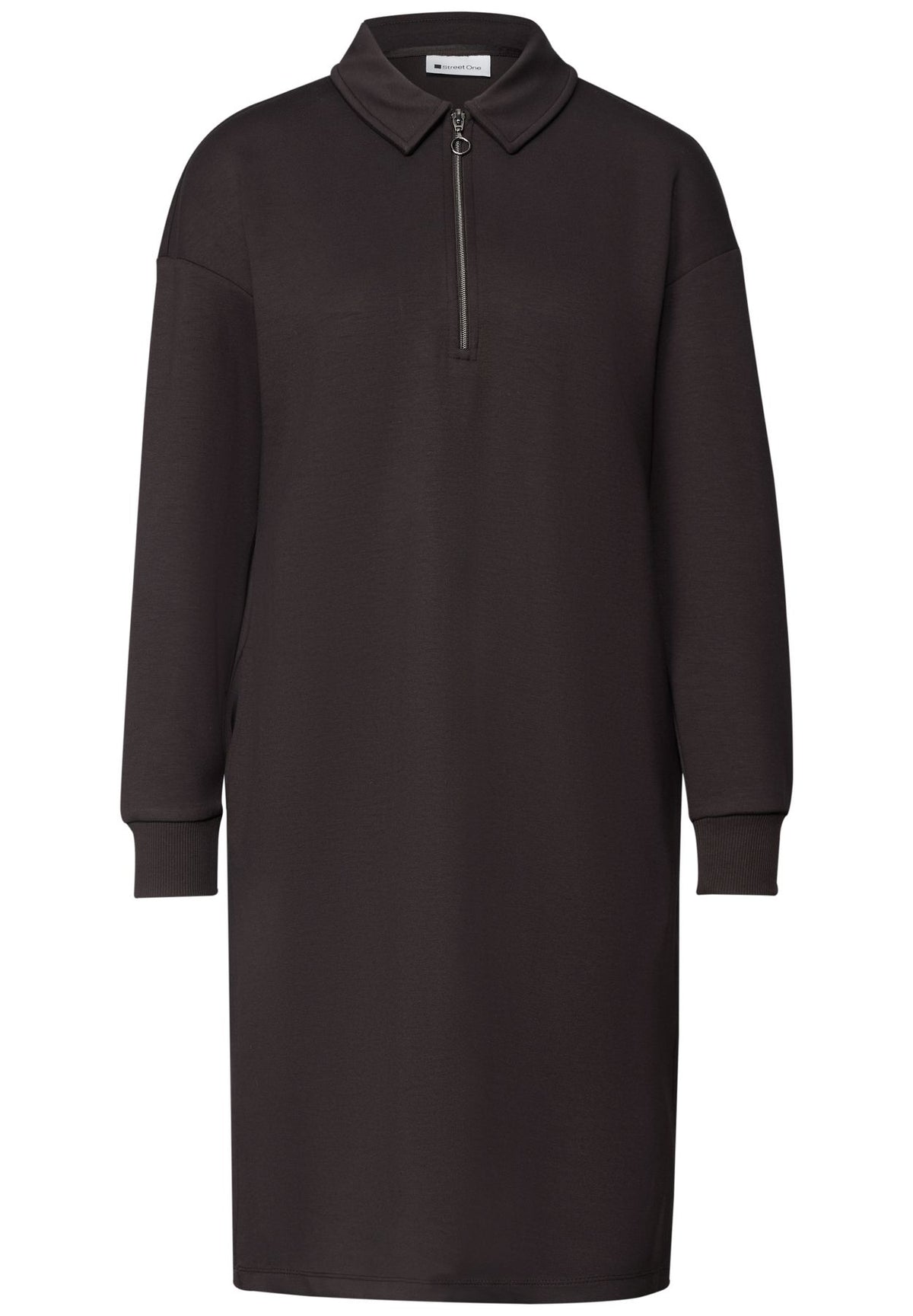Knielanges Sweatkleid mit Zipperdetail