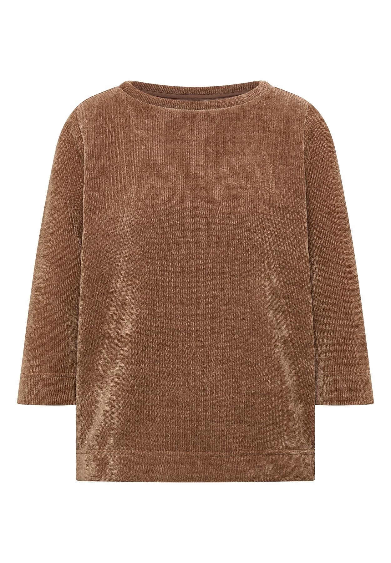 3/4-Arm Shirt aus Cord mit Boat Neck