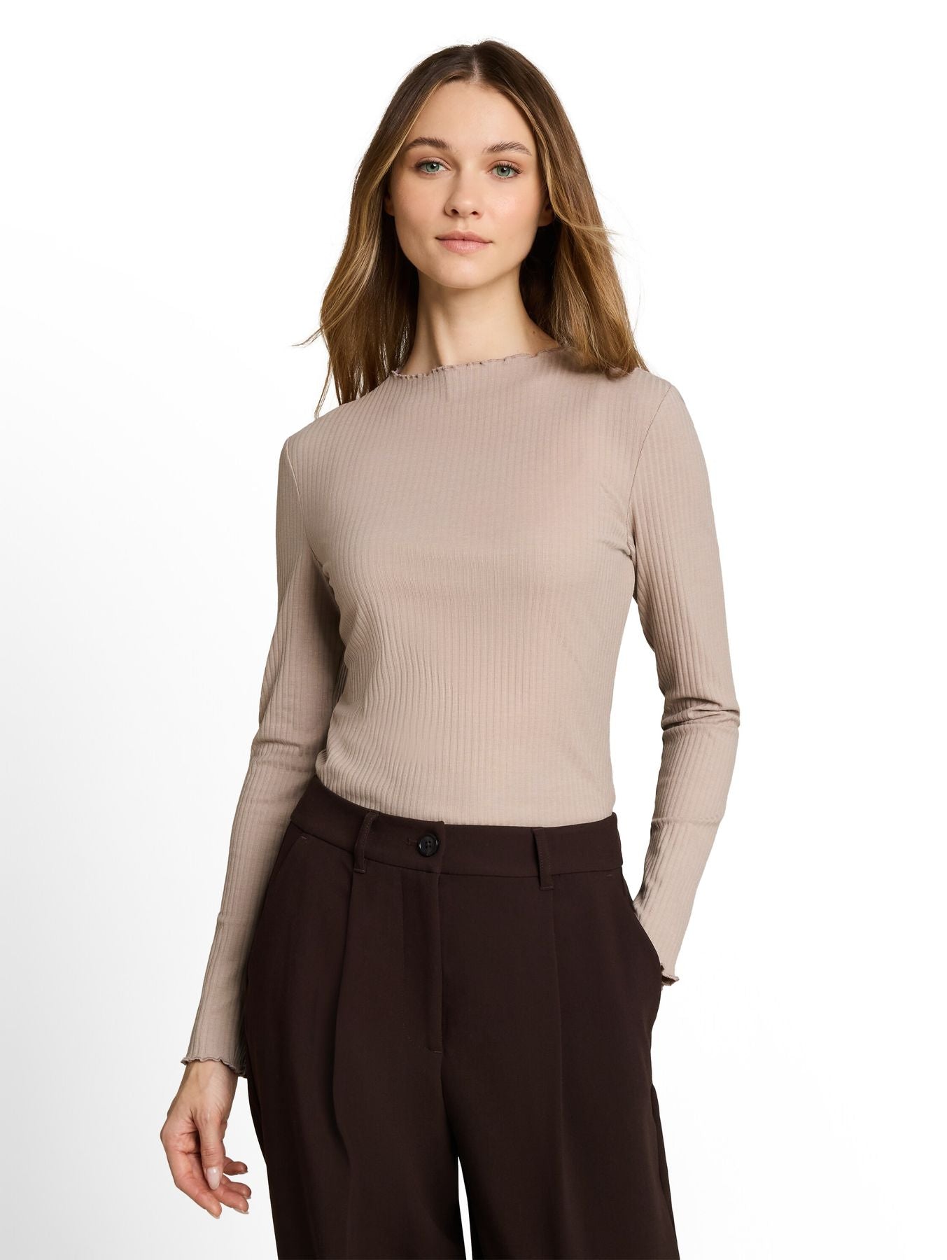 Langarmshirt mit Rippstruktur