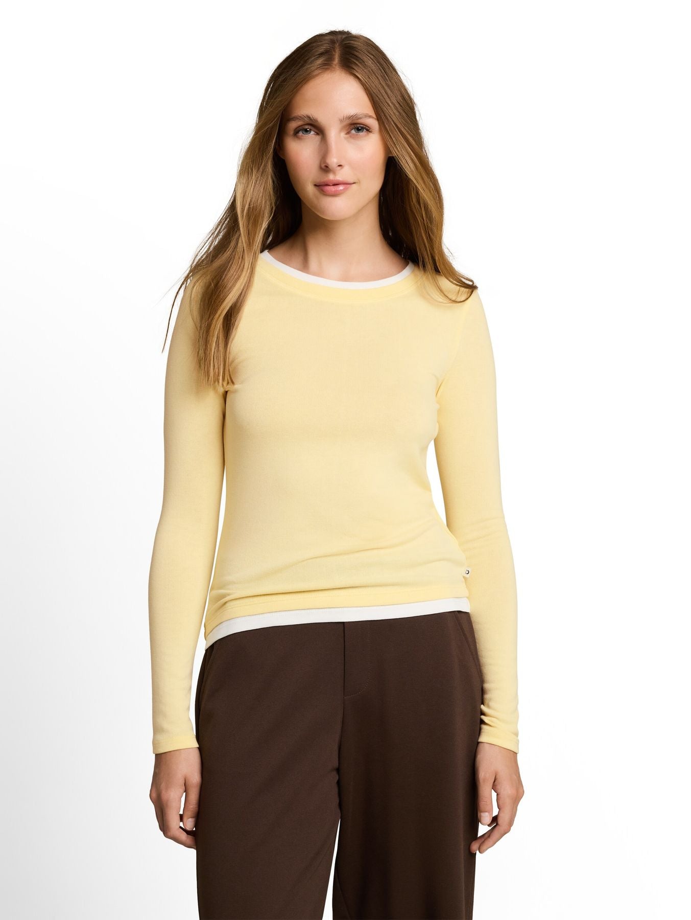 Cosy Langarmshirt in 2-in-1-Optik