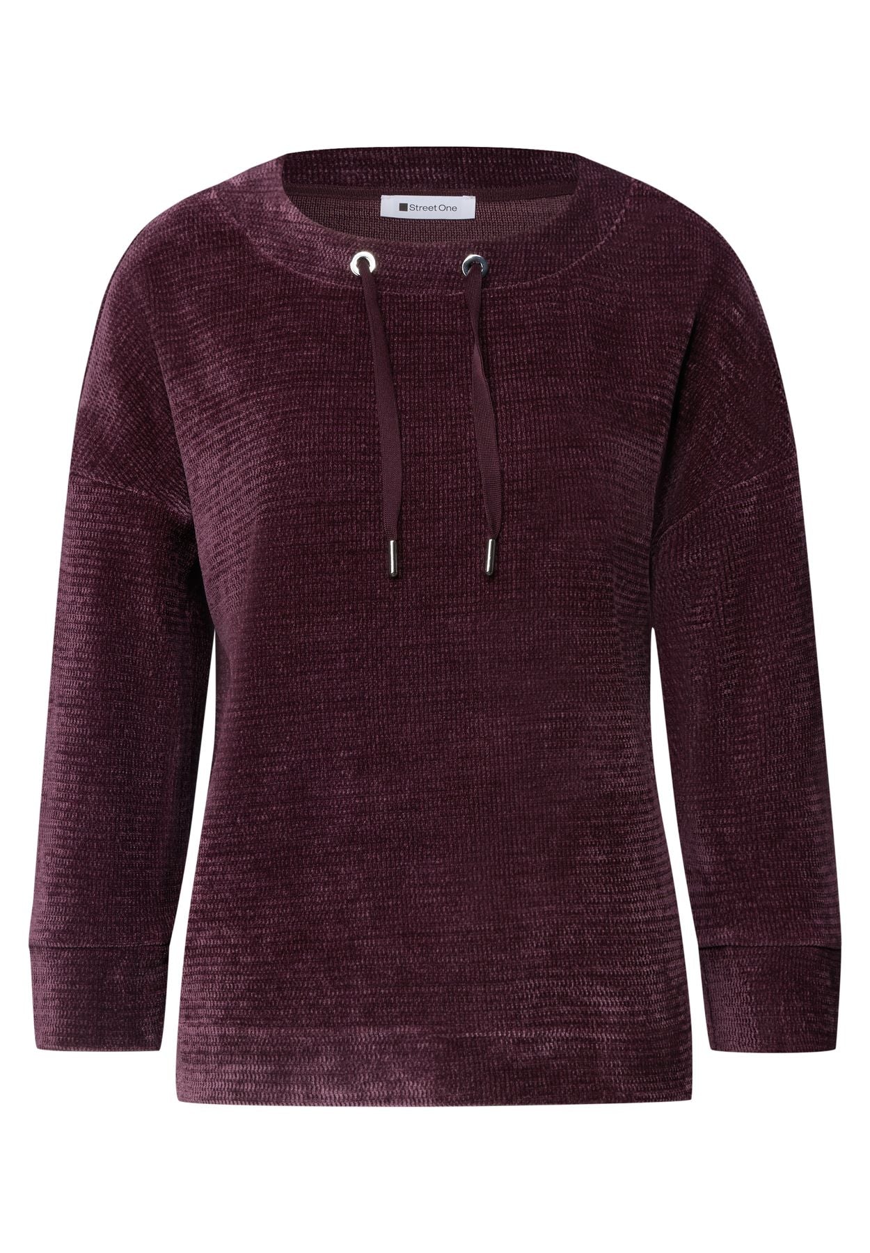 3/4-Arm Shirt mit U-Boot-Ausschnitt