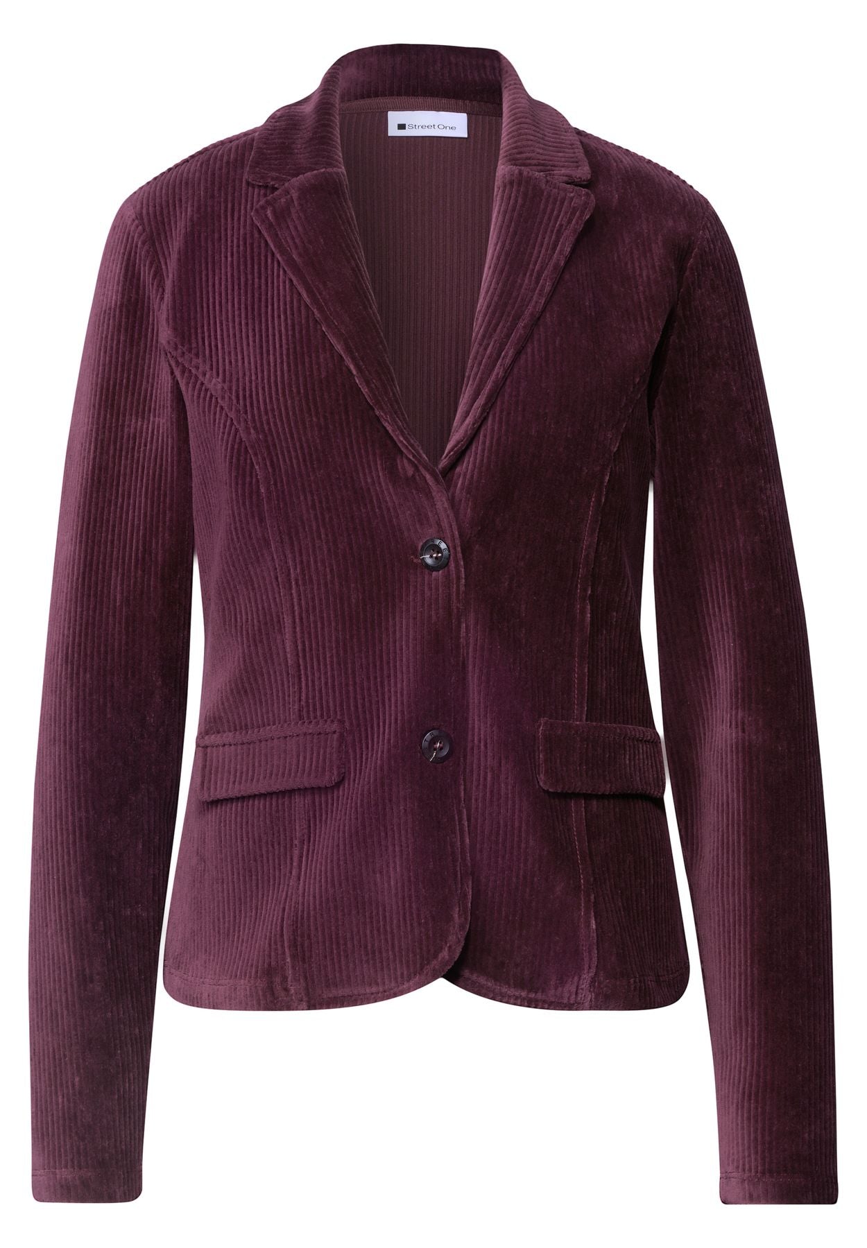 Blazer aus Cord mit Reverskragen und Knöpfen