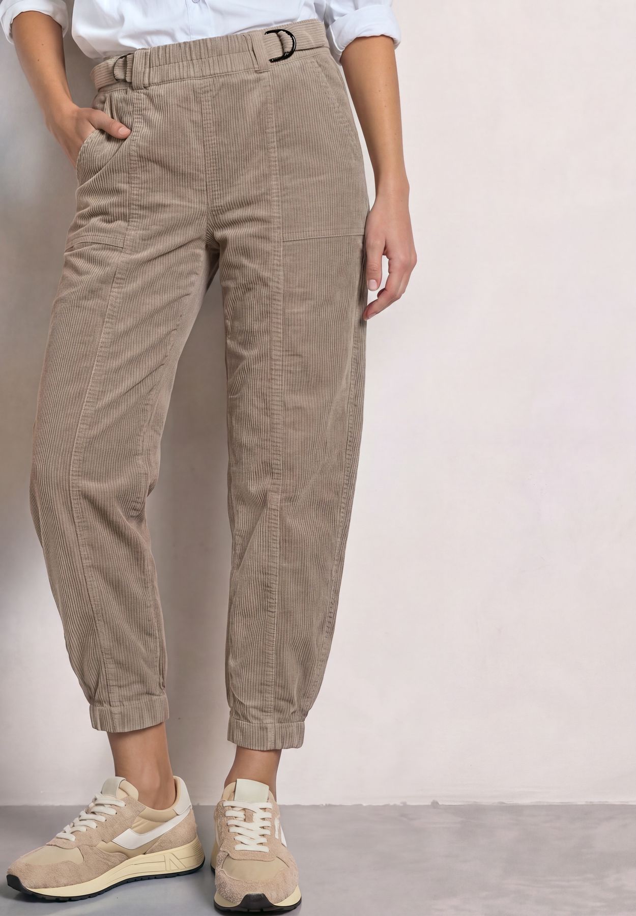 High Waist Barrel Leg Hose mit Elastikbund