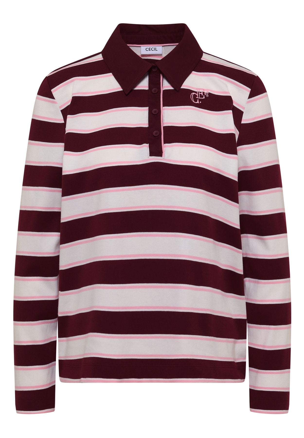 Langarm Poloshirt mit Knöpfen
