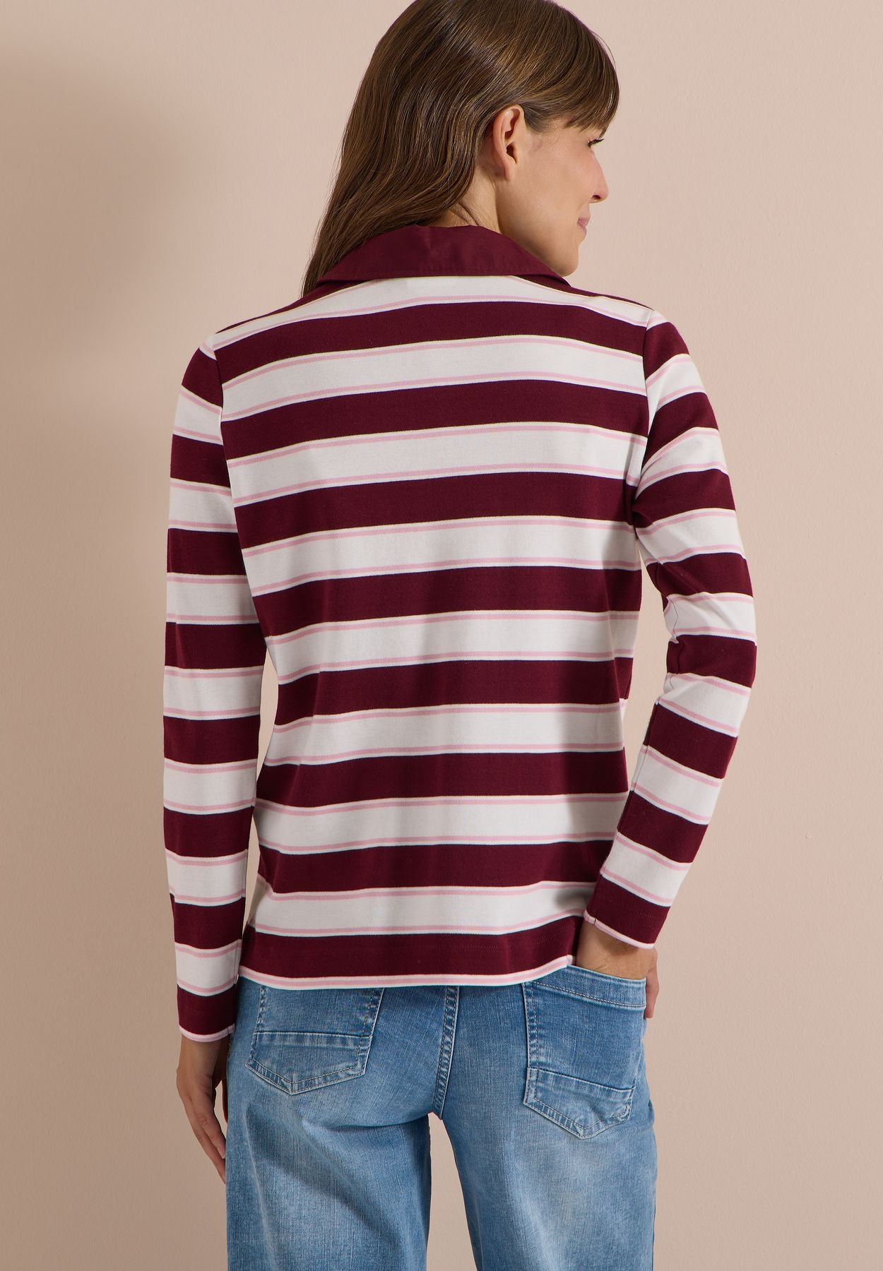 Langarm Poloshirt mit Knöpfen