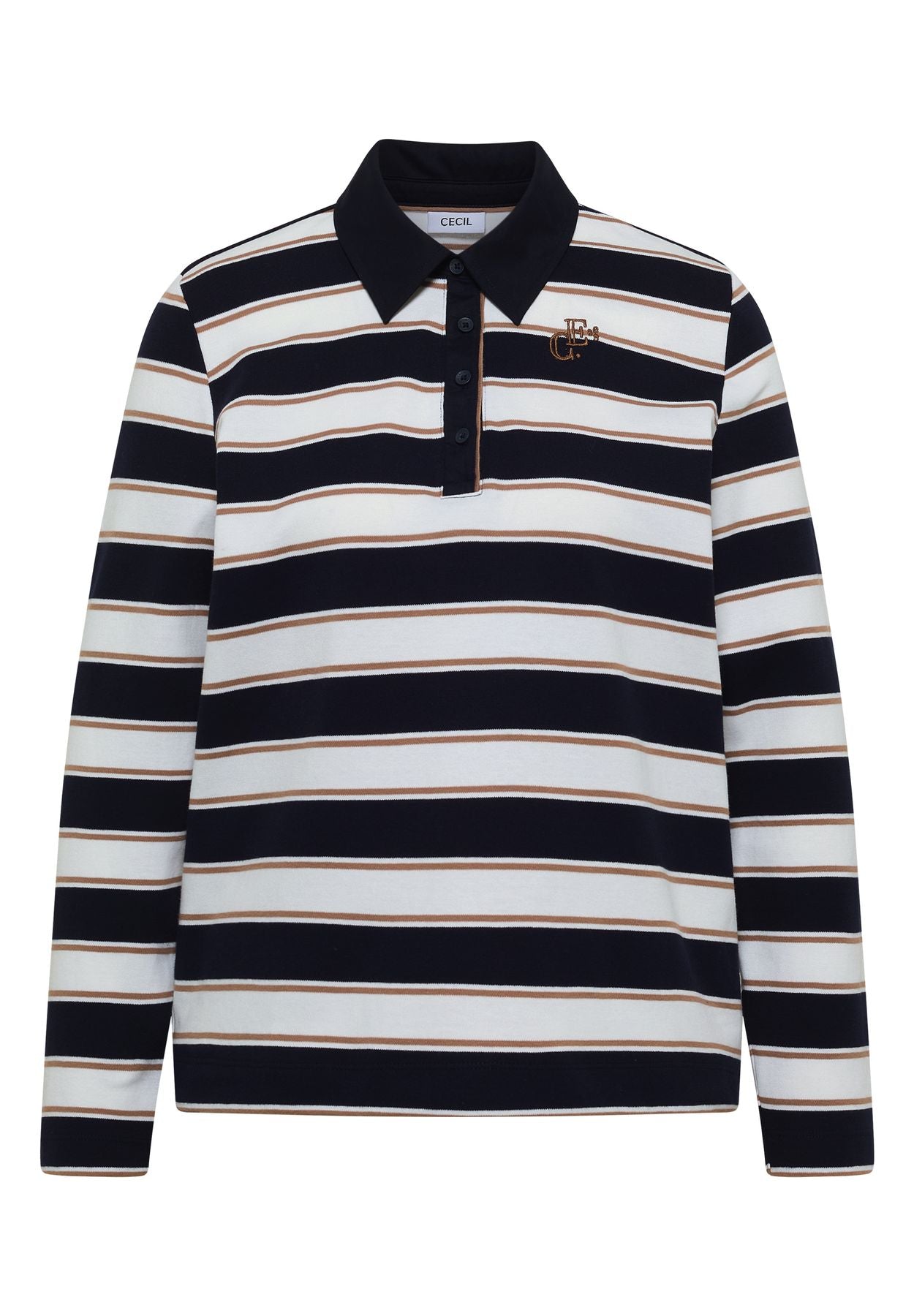 Langarm Poloshirt mit Knöpfen