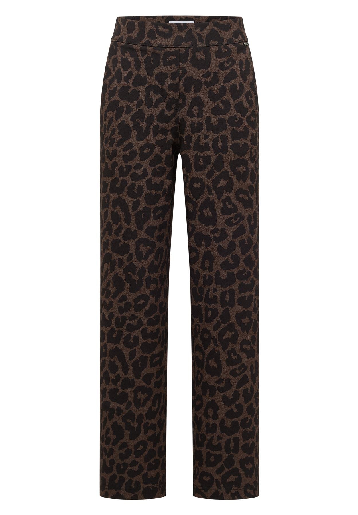 High Waist Straight Leg Hose mit Leo-Muster
