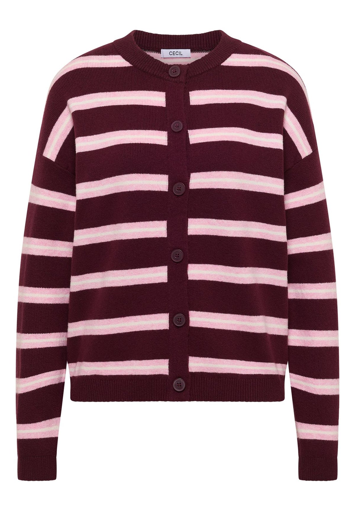 Cardigan mit Rundhals und Streifen