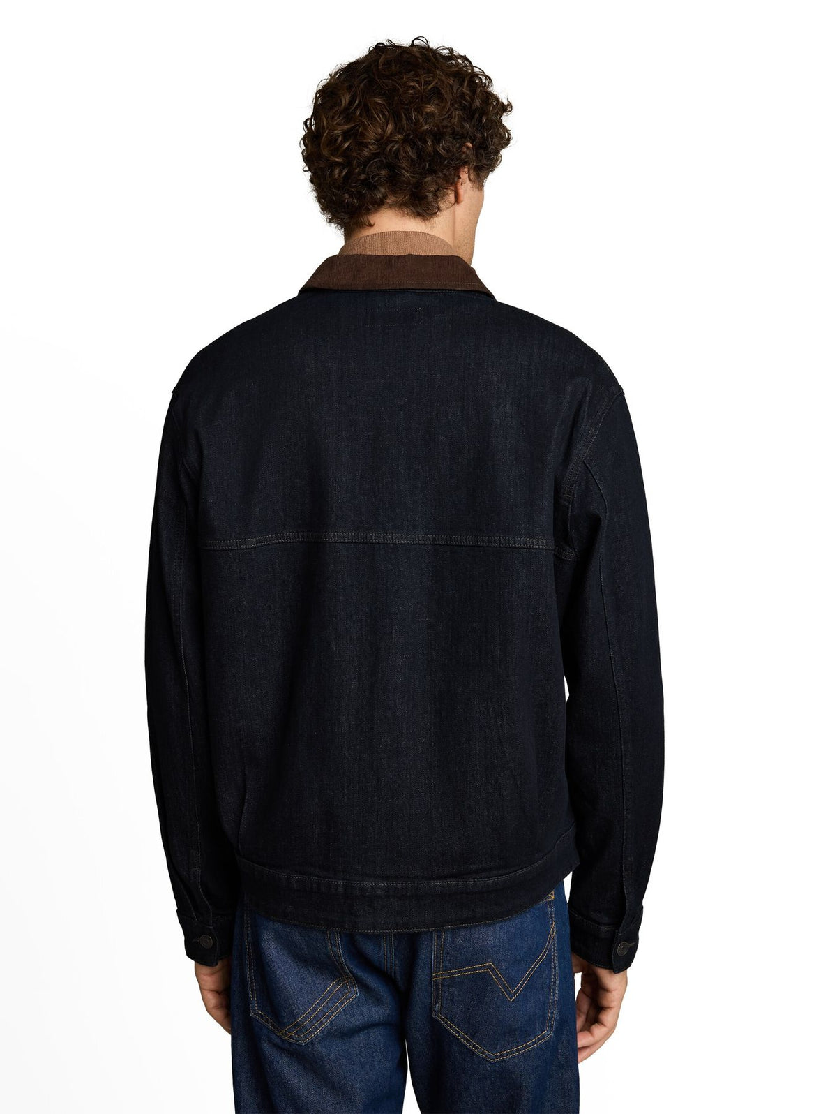 Relaxed Fit Jeansjacke mit Cord-Kragen