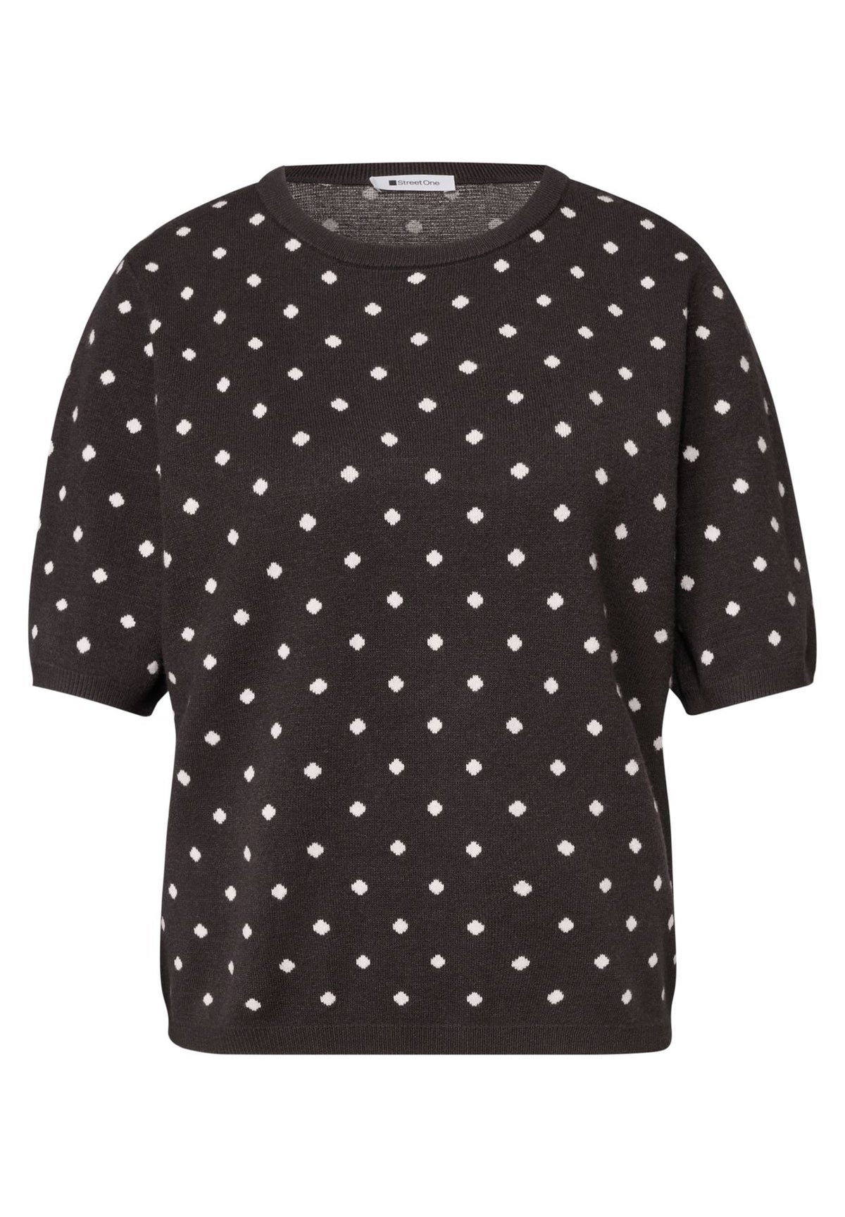 Kurzarm Pullover mit Rundhals und Muster
