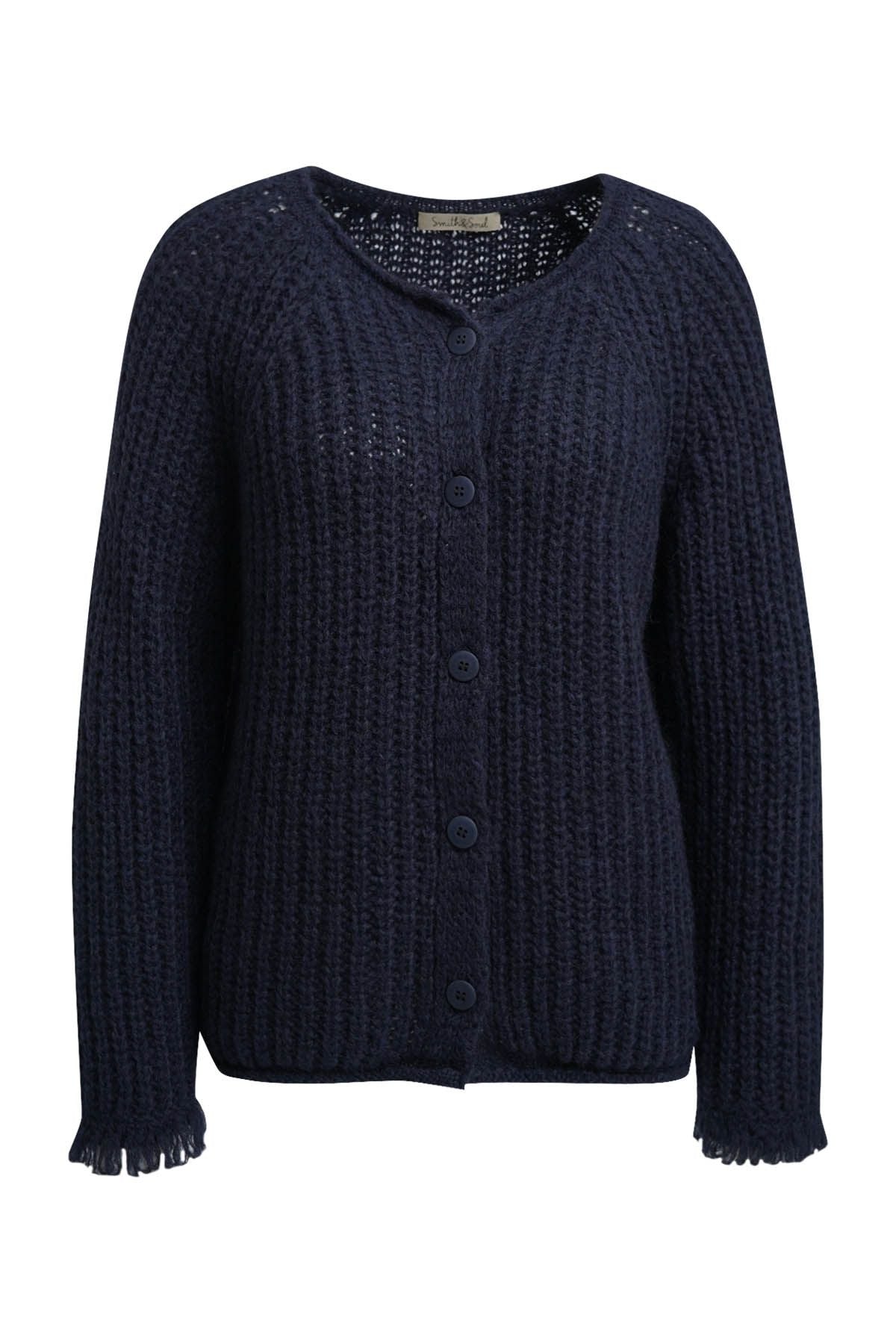 Hairy Raglan Cardigan w Fringes