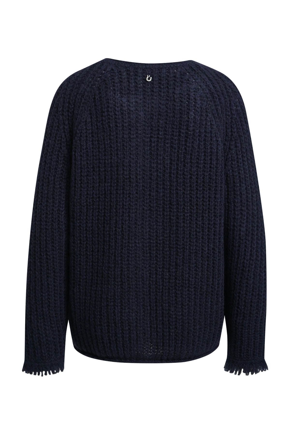 Hairy Raglan Cardigan w Fringes