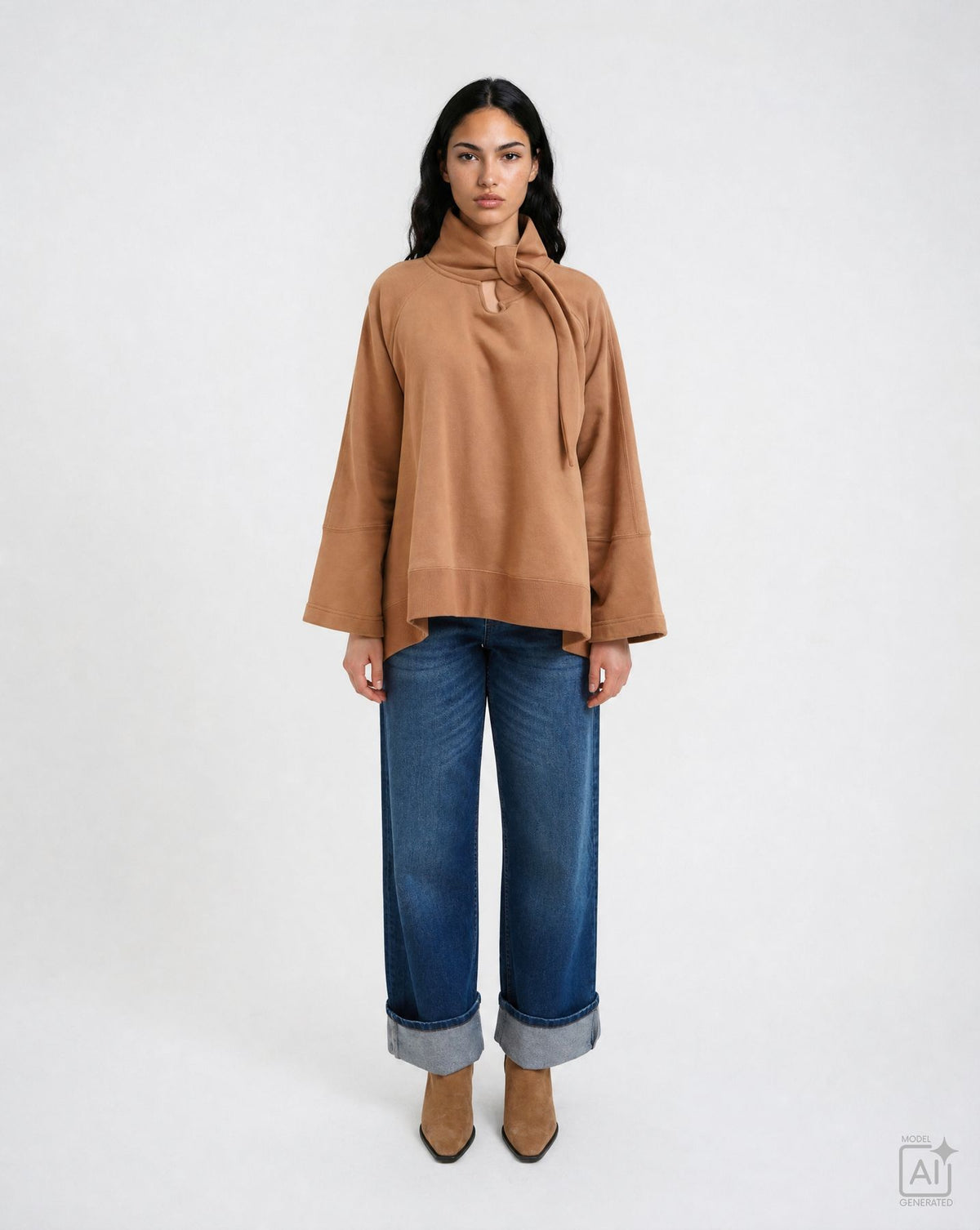 Oversize Cape Sweatshirt Scarf