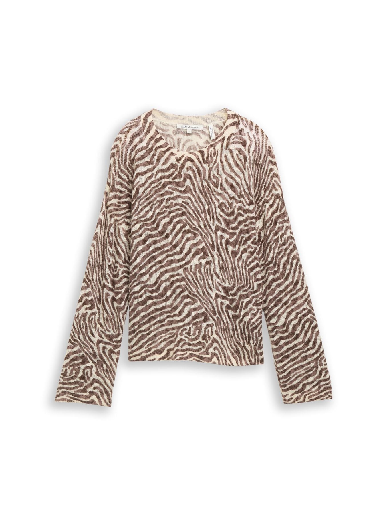 Relaxed Fit Strickpullover mit Zebra-Print