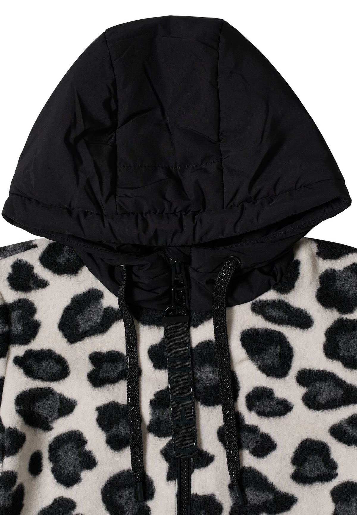 Jacke mit Wollanteil und Leo-Muster