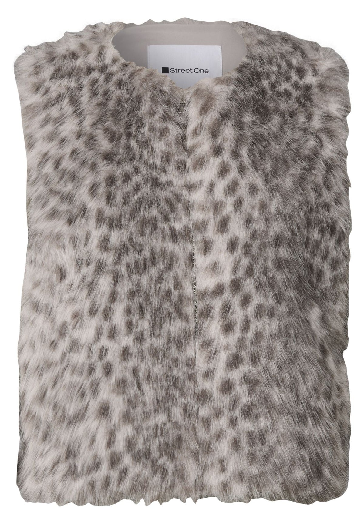 Fake-Fur Weste mit Zipper und Taschen