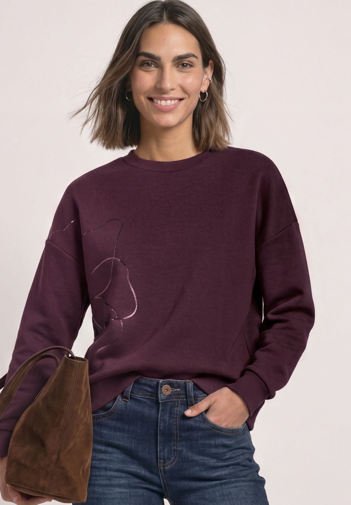 Loose Fit Sweatshirt mit Folienprint